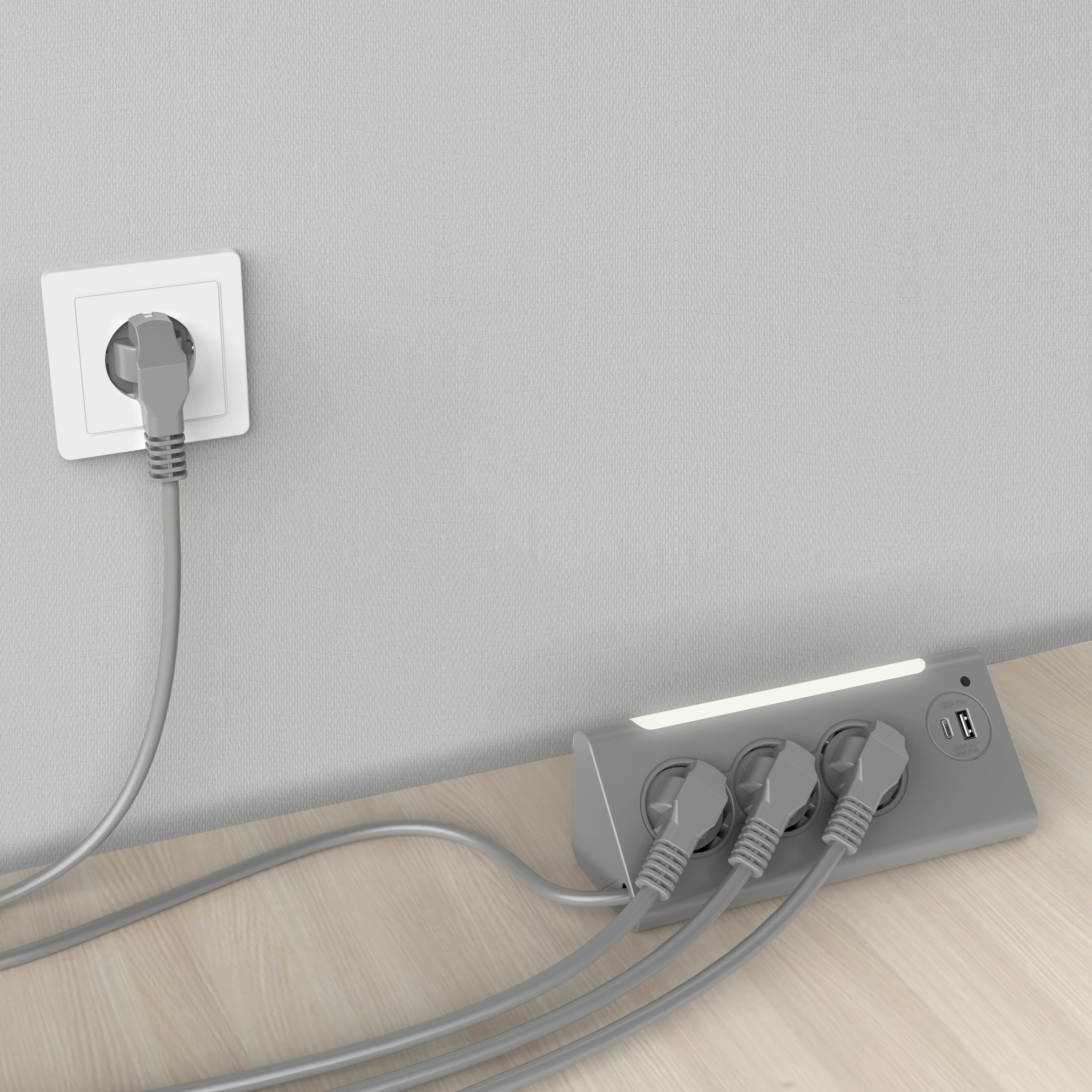 Northpoint Northpoint Ecksteckdosenleiste LED USB USB-C 3 Steckdosen Smarte Dreifach-Steckdosenleiste – Bild 5 von 5