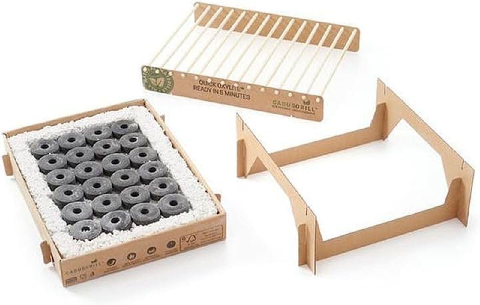 Casusgrill Holzkohlegrill Einweg-Grill biologisch abbaubar Mini-Grill ökologisch Einweggrill – Bild 4 von 5