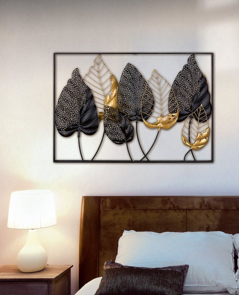 (1 St), x H. Rahmen Wandrelief Maße: T. Gilde Blätter by B. Wanddekoobjekt 65cm 6cm x 95cm Casablanca Santos mit