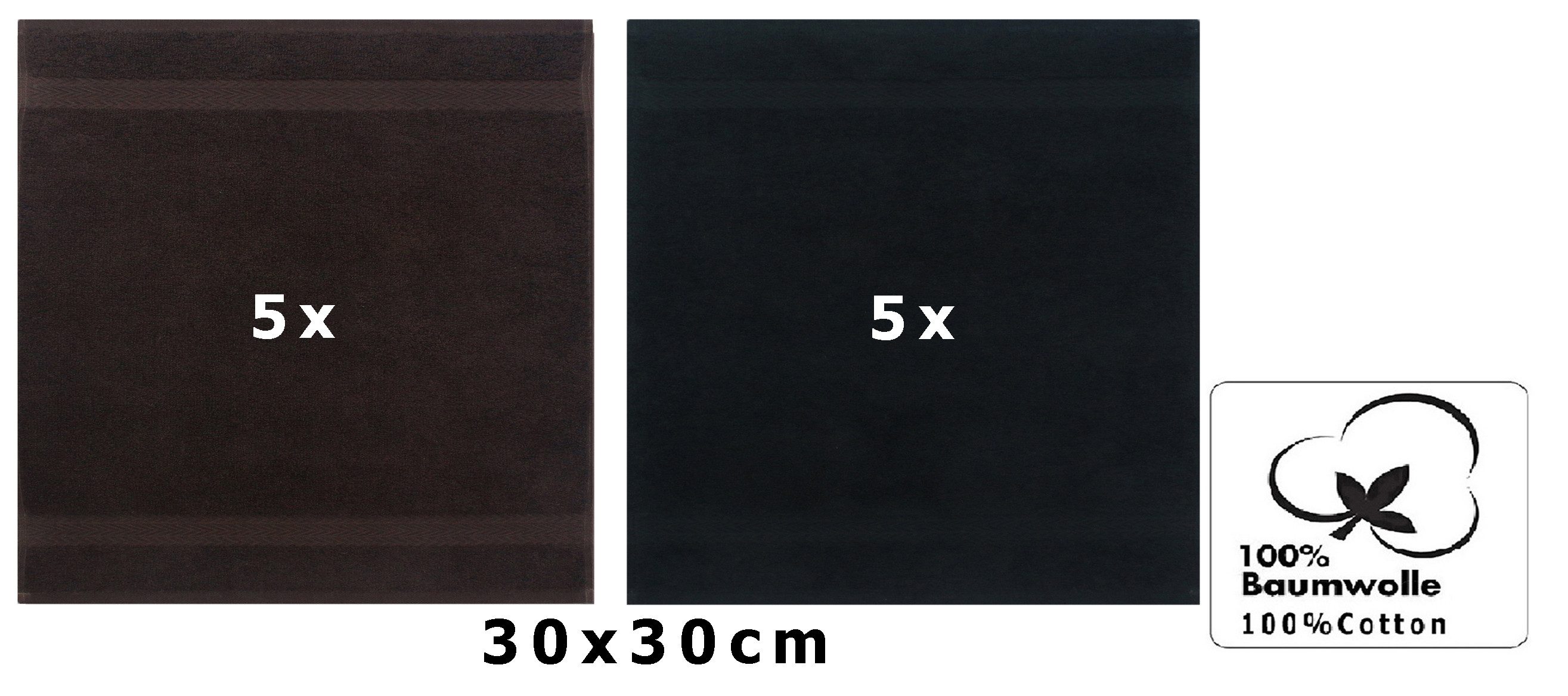 Betz Gästehandtücher 10 Stück Gästetuch Set Premium 30x50 cm Farbe dunkelbr günstig online kaufen