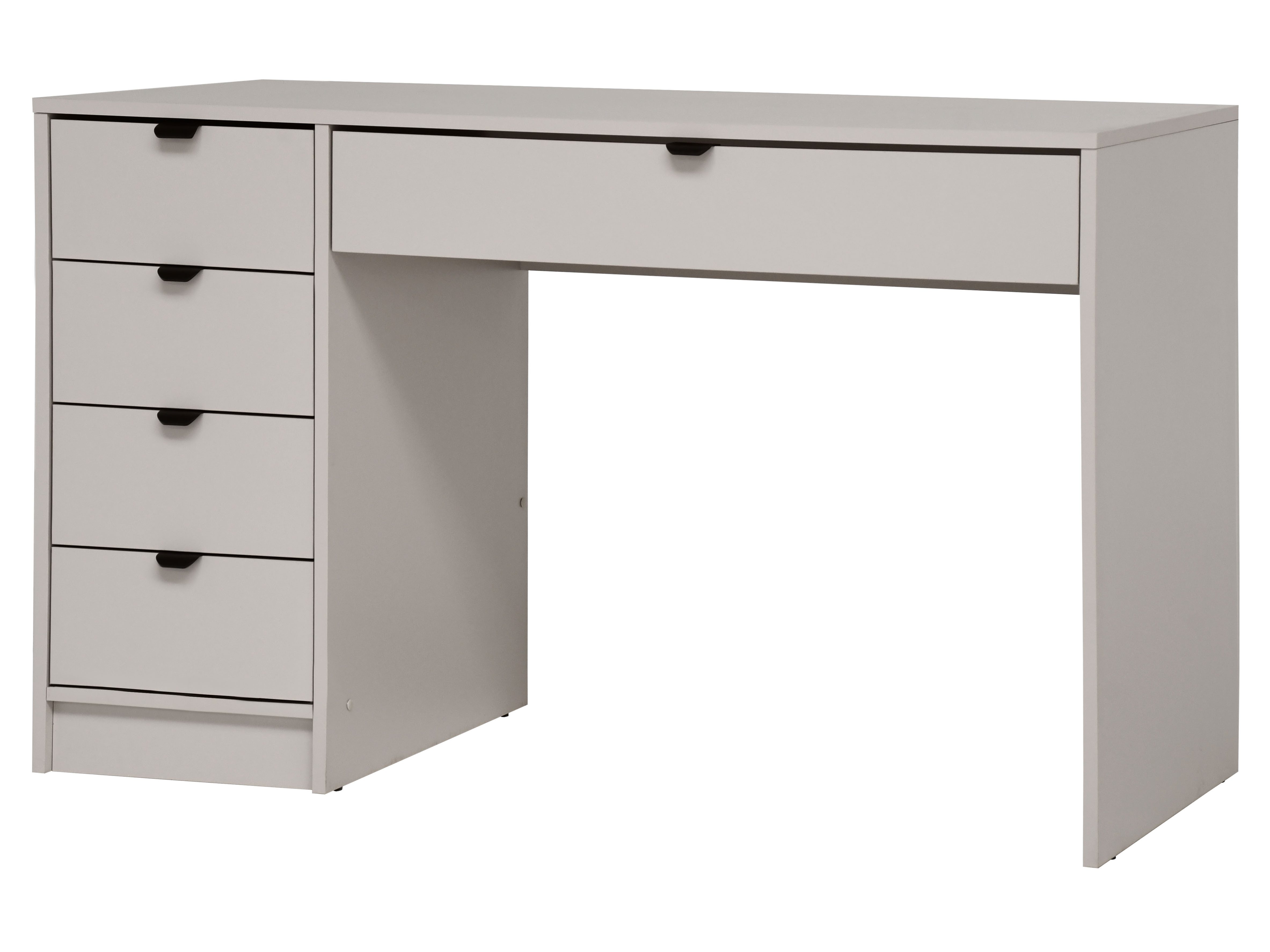 Beautysofa Schreibtisch Malta 120 cm mit Schubladen (Funktionales Design für Home Office - rechts/Links montierbar, Weiß oder Kaschmir), Wahlweise mit oder ohne Griffe