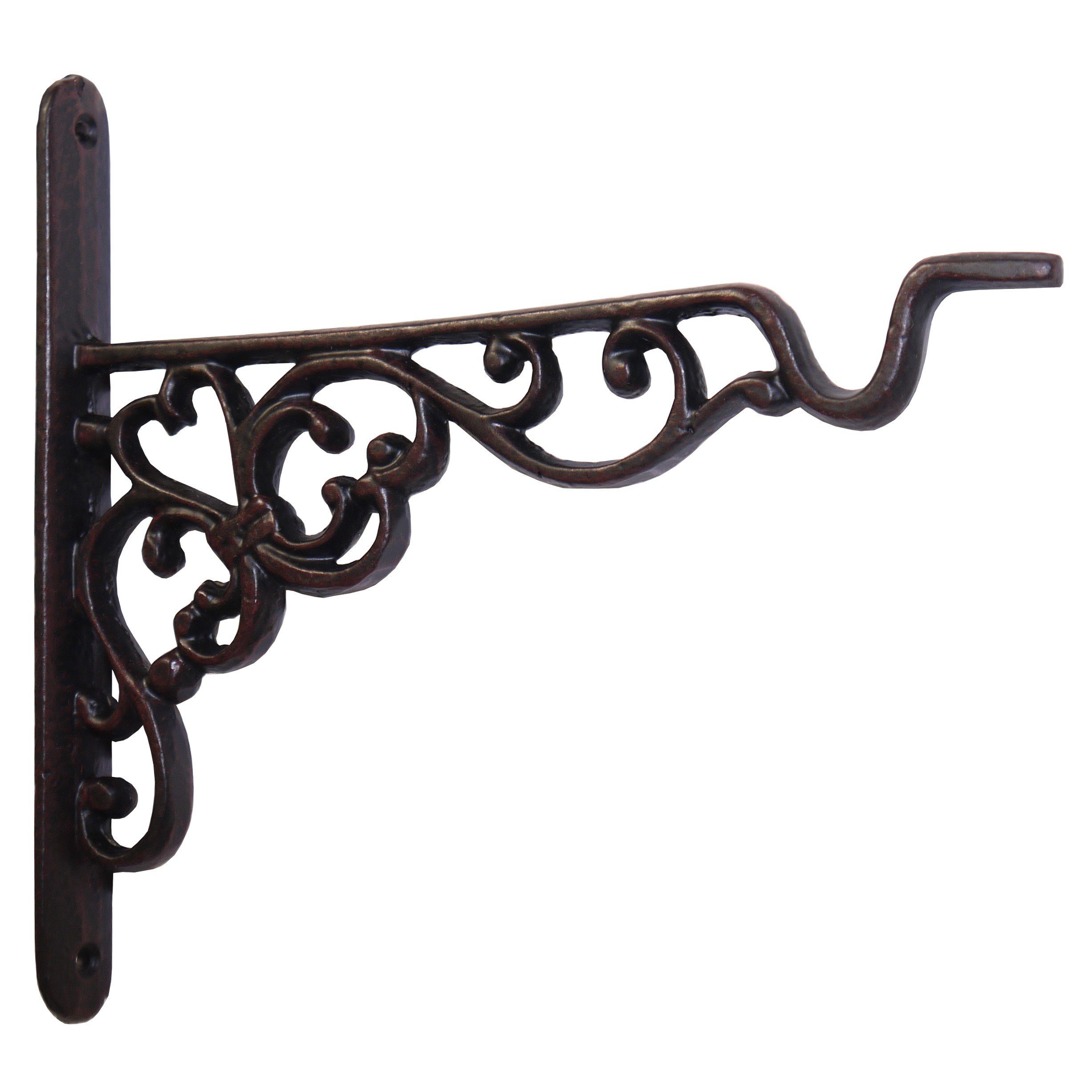 Dekowunder Wandhaken Haken Wandhalterung Blumenampel Landhaus Gusseisen 21 cm Konsole Regal, (1 x Haken Größe S)