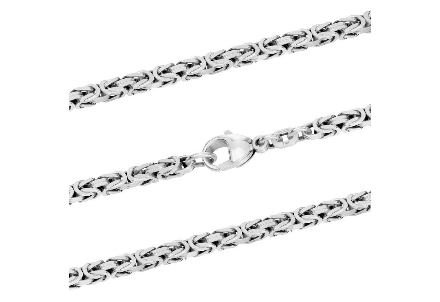 HOPLO Königskette Silberkette Königskette Länge 19cm - Breite 3,5mm - 925 Silber, Made in Germany