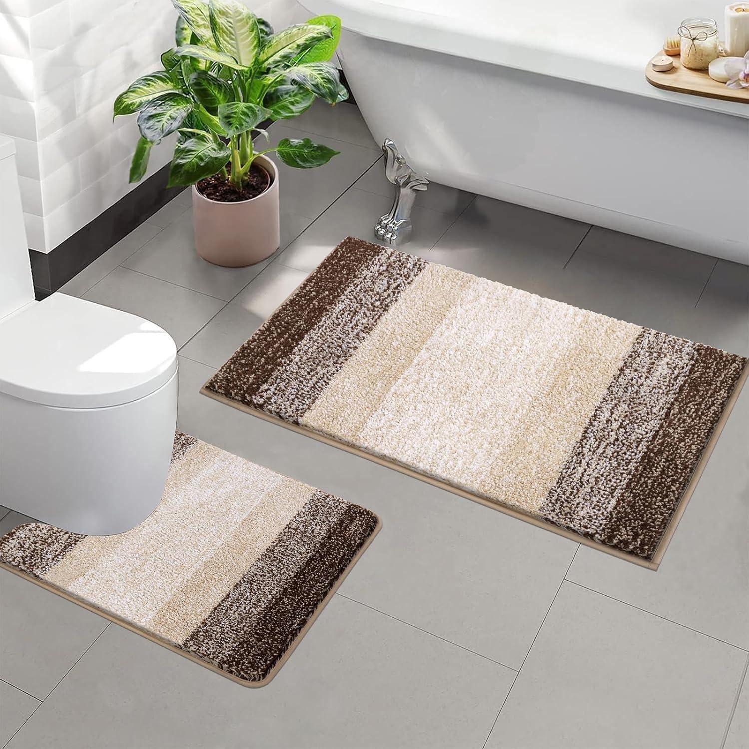 Badematte Badematten Badteppiche Kaffee 50 x 80 + 50 x 60 cm