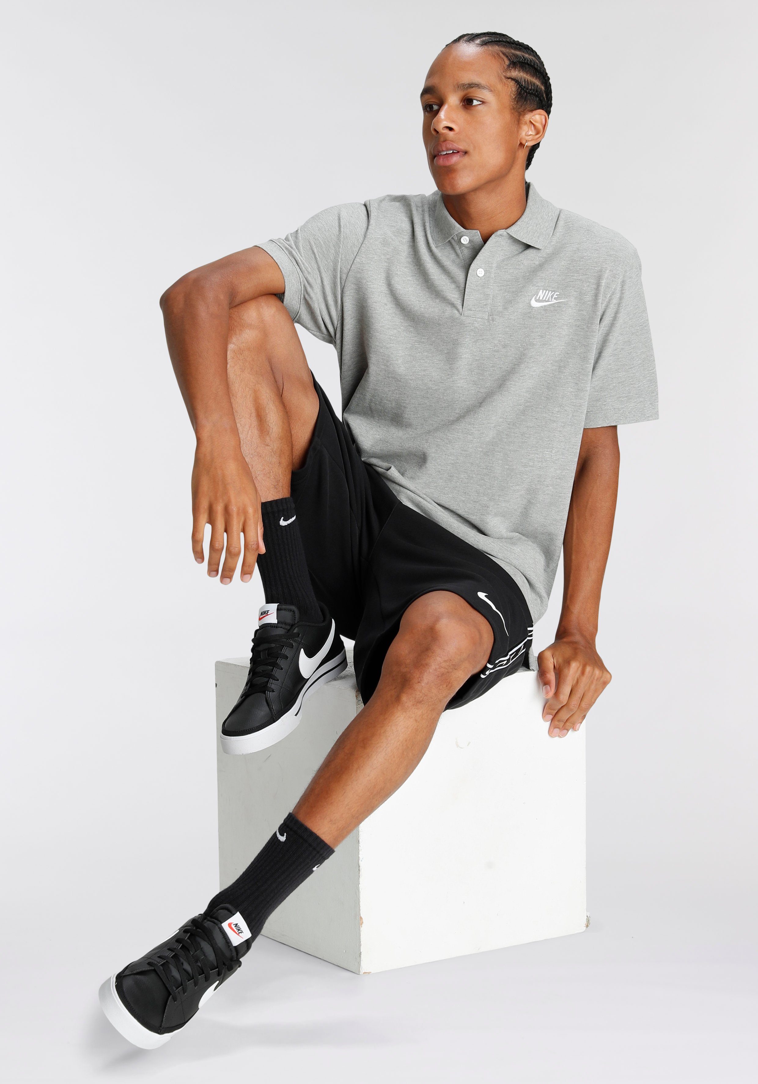 Nike Sportswear Poloshirt Men's Polo DK GREY HEATHER/WHITE