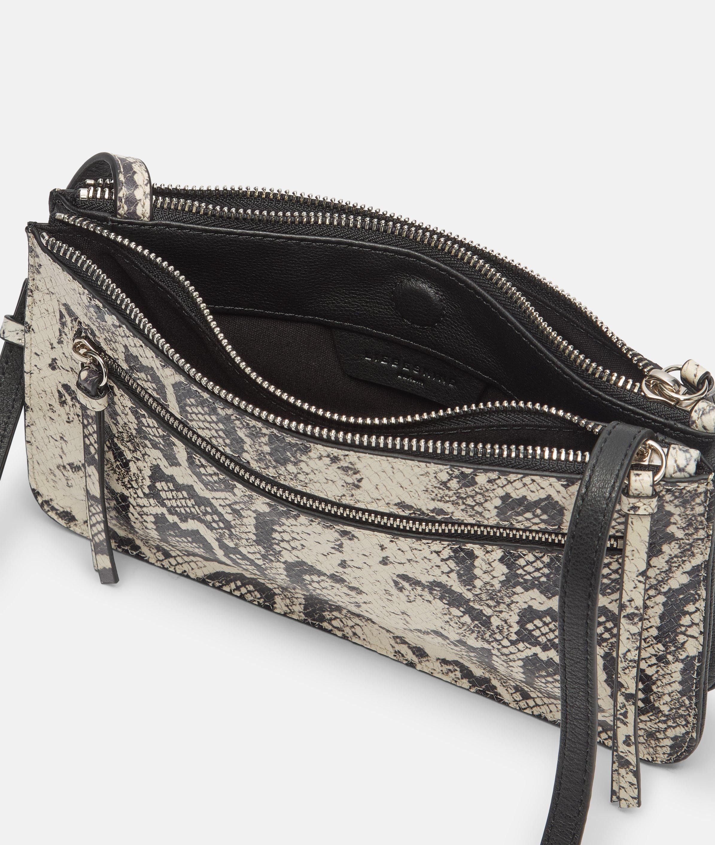 Liebeskind Berlin Umhängetasche Snake Double Zena Crossbody S, Handliche Umhängetasche aus Rindsleder