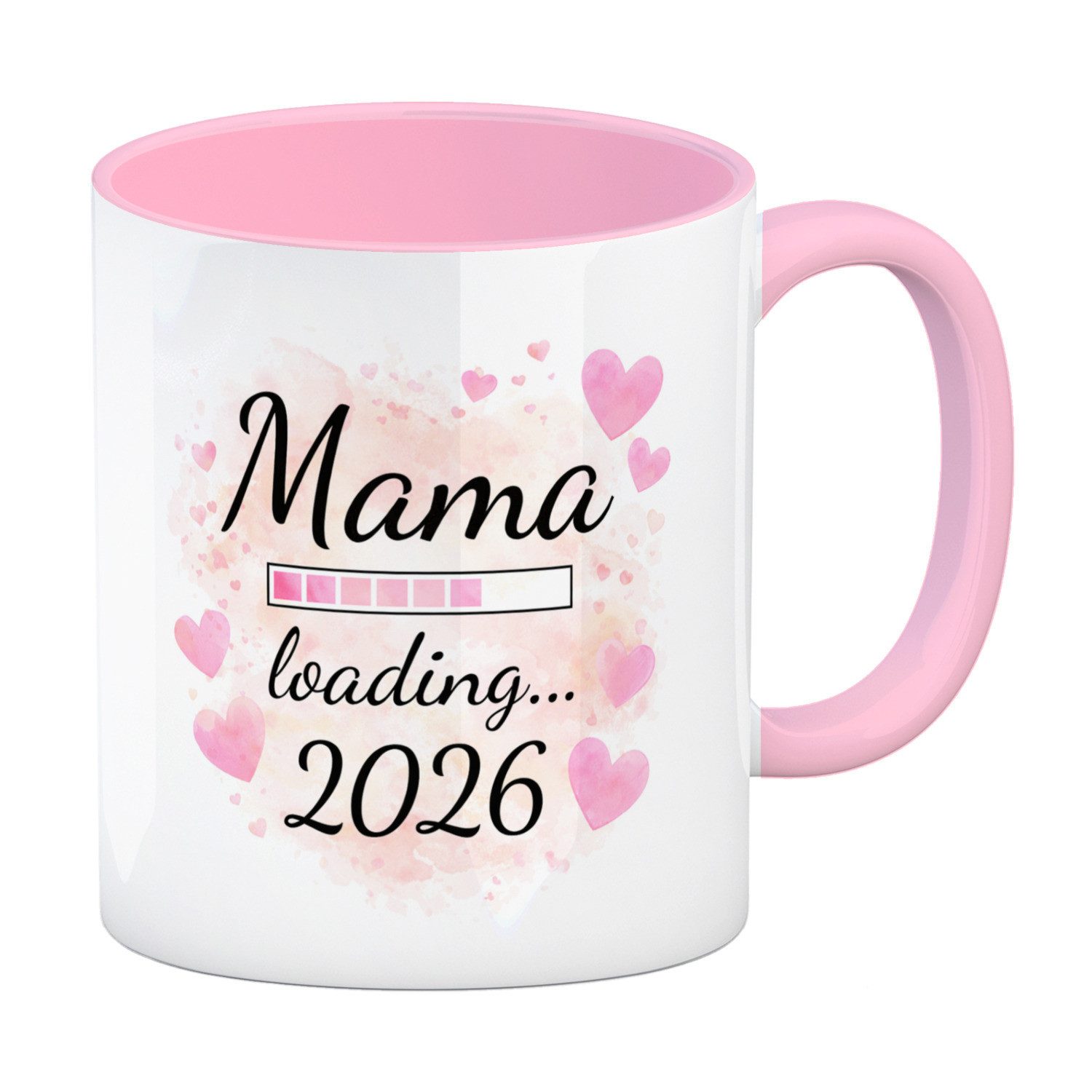 speecheese Tasse Rosa Herzen Mama Kaffeebecher in rosa