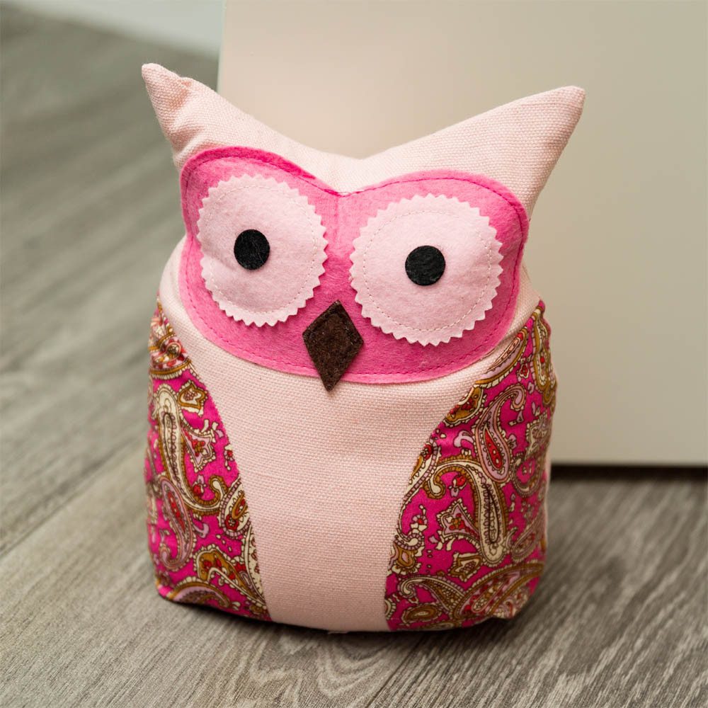 Grafelstein Bodentürstopper Türstopper SILA rosa pink Eule mit Sandfüllung Doorstop H21cm Türsack