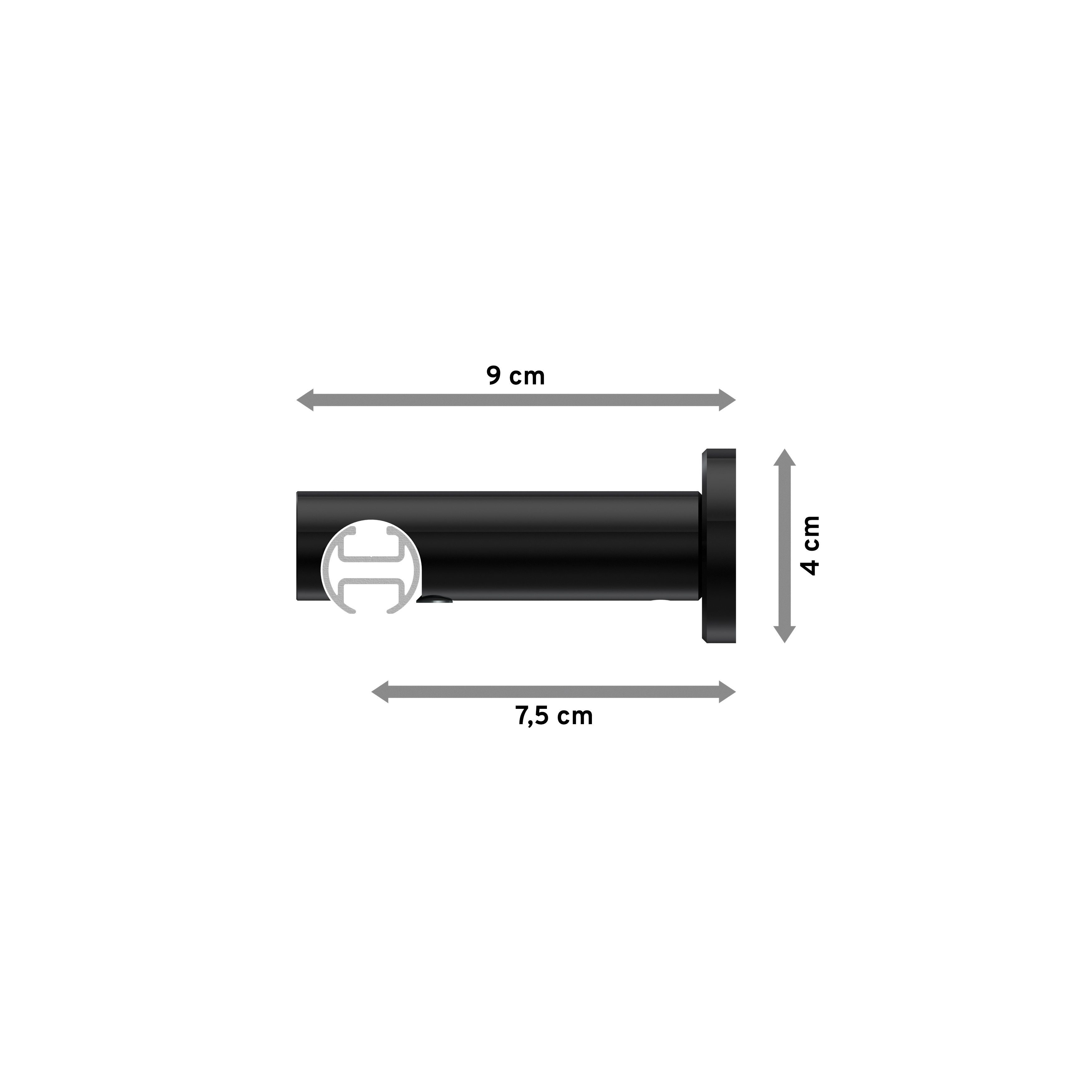 Gardinenstange Platon Savio, INTERDECO, mm, 1-läufig, 20 Schwarz Wandmontage, Ø