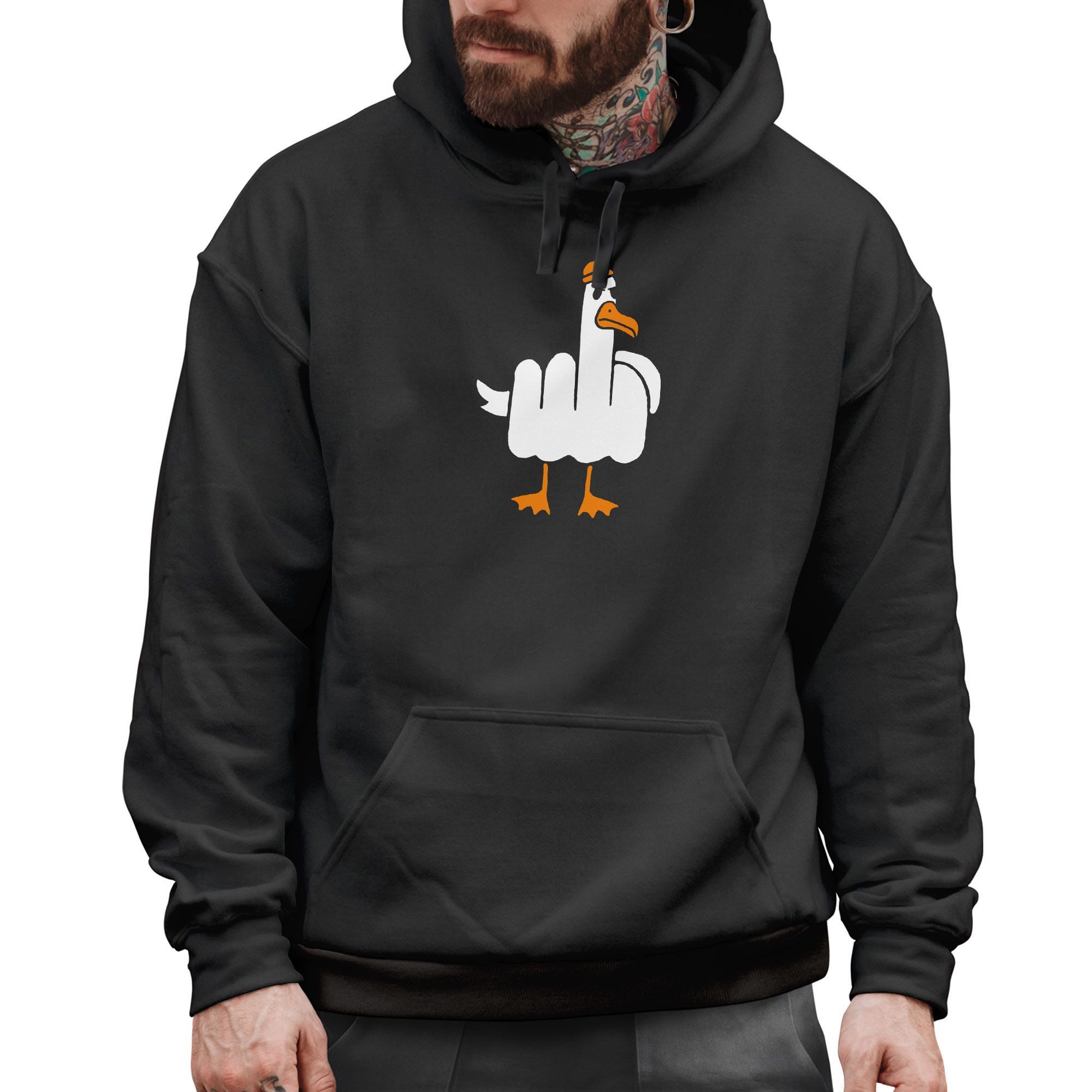 MoonWorks Hoodie Hoodie Herren Bedruckt Möve Mittelfinger Frontprint F*CK Y günstig online kaufen