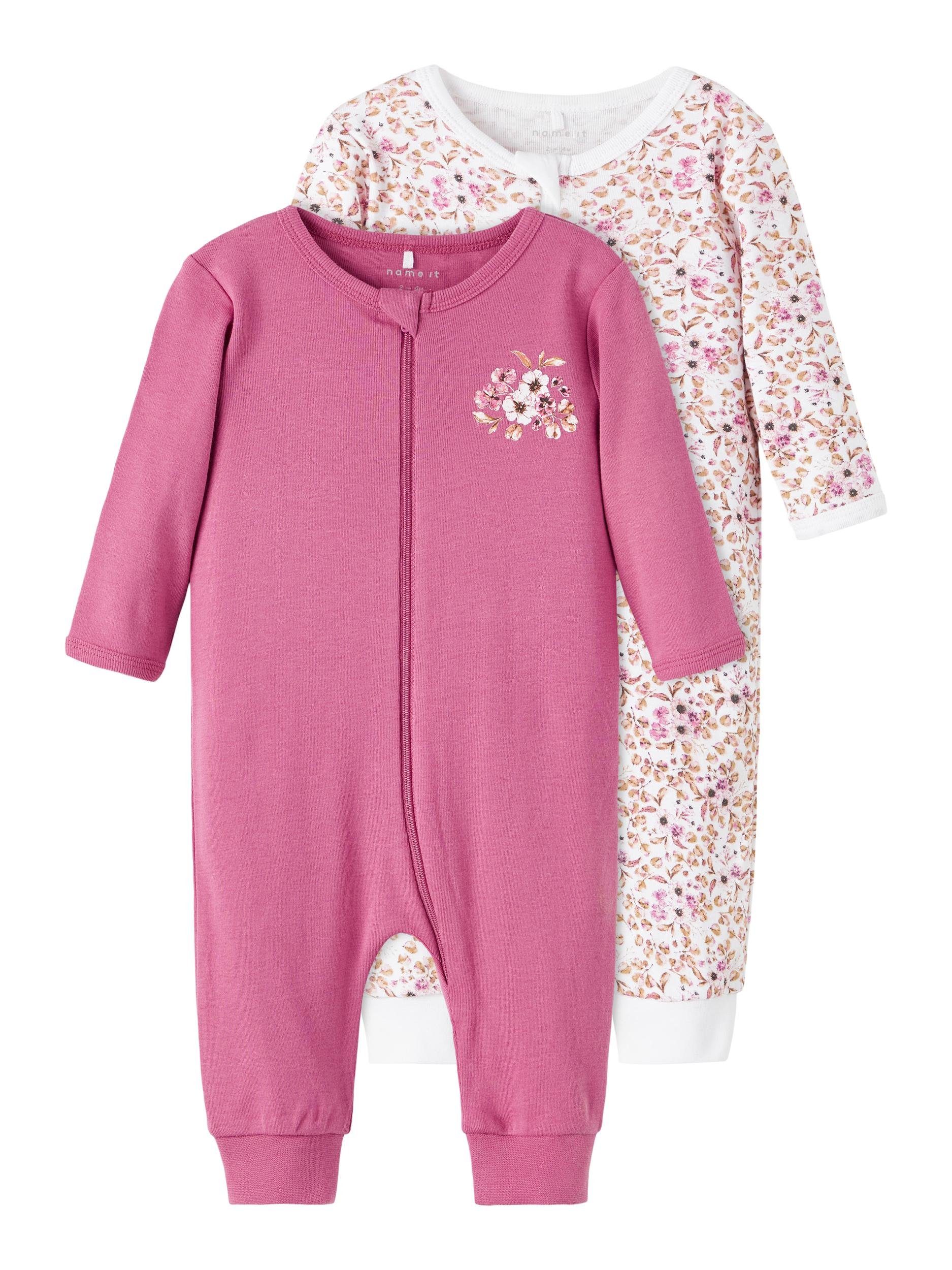 Name It Schlafoverall NBFNIGHTSUIT 2P ZIP ROSE FLOWER