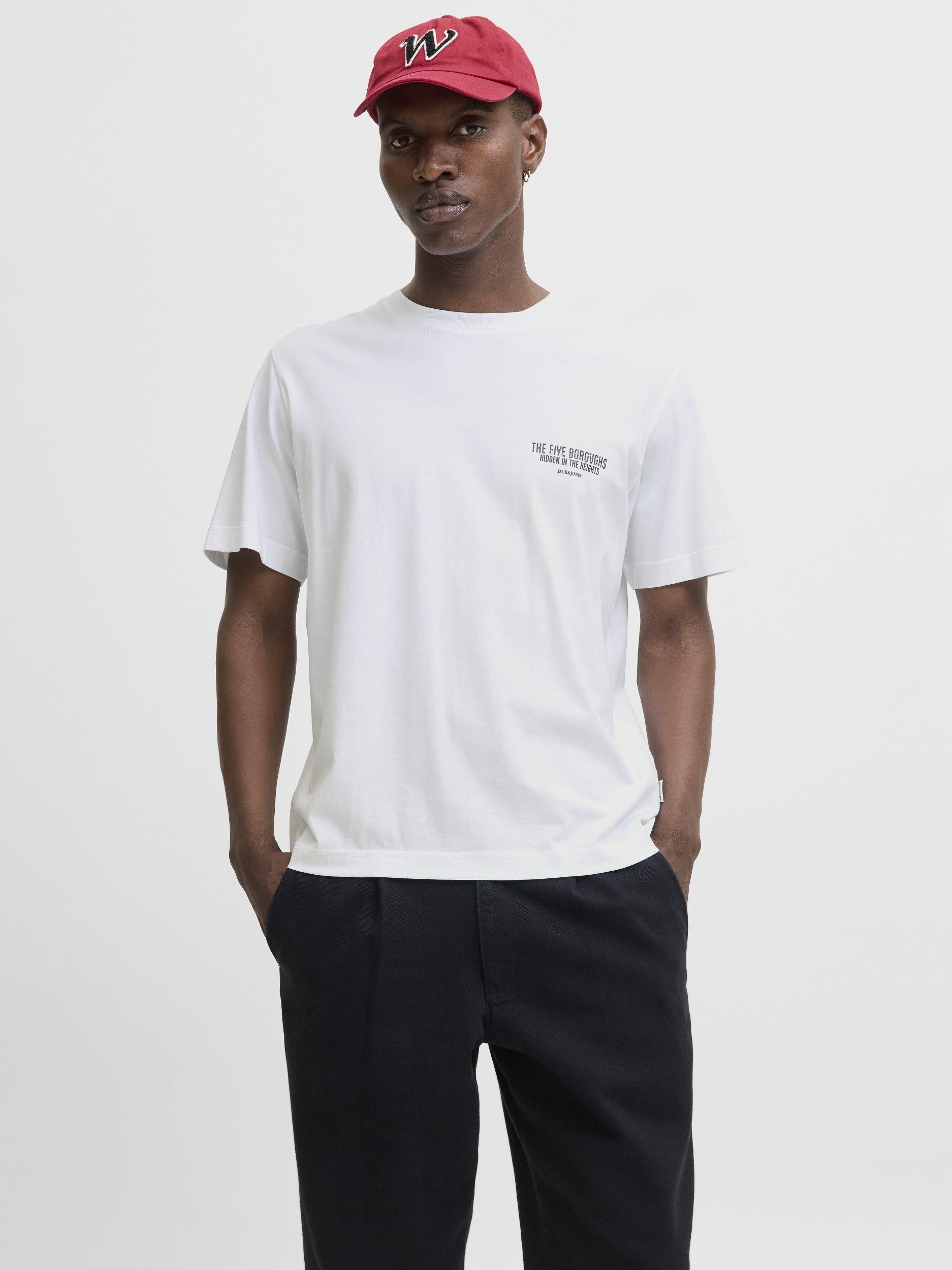 Jack & Jones T-Shirt JORYORK BACK TEE SS CREW NECK, Bright White