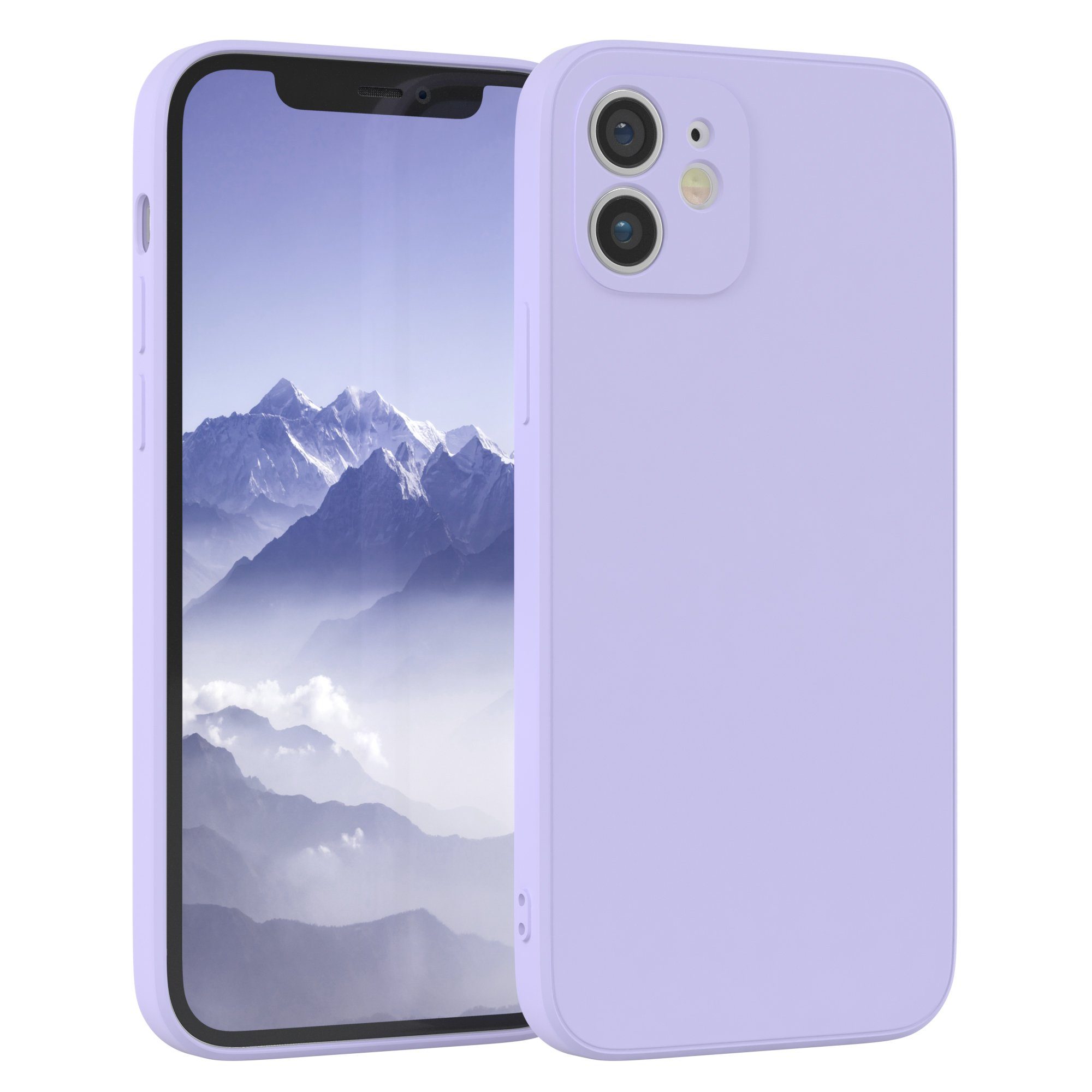 EAZY CASE Handyhülle TPU Hülle für Apple iPhone 12 6,1 Zoll, Silikonhülle stoßfest Smart Slimcover tpu case Violett / Lila Lavendel