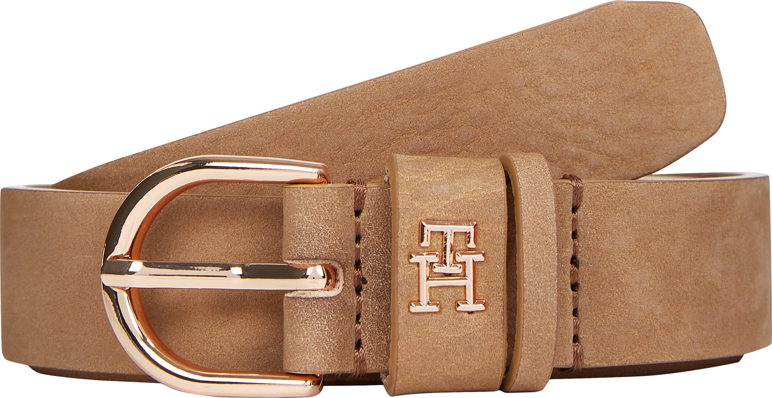 Tommy Hilfiger Ledergürtel ESSENTIAL EFFORTLESS 2.5 cm breit NUBUCK Logoemb günstig online kaufen