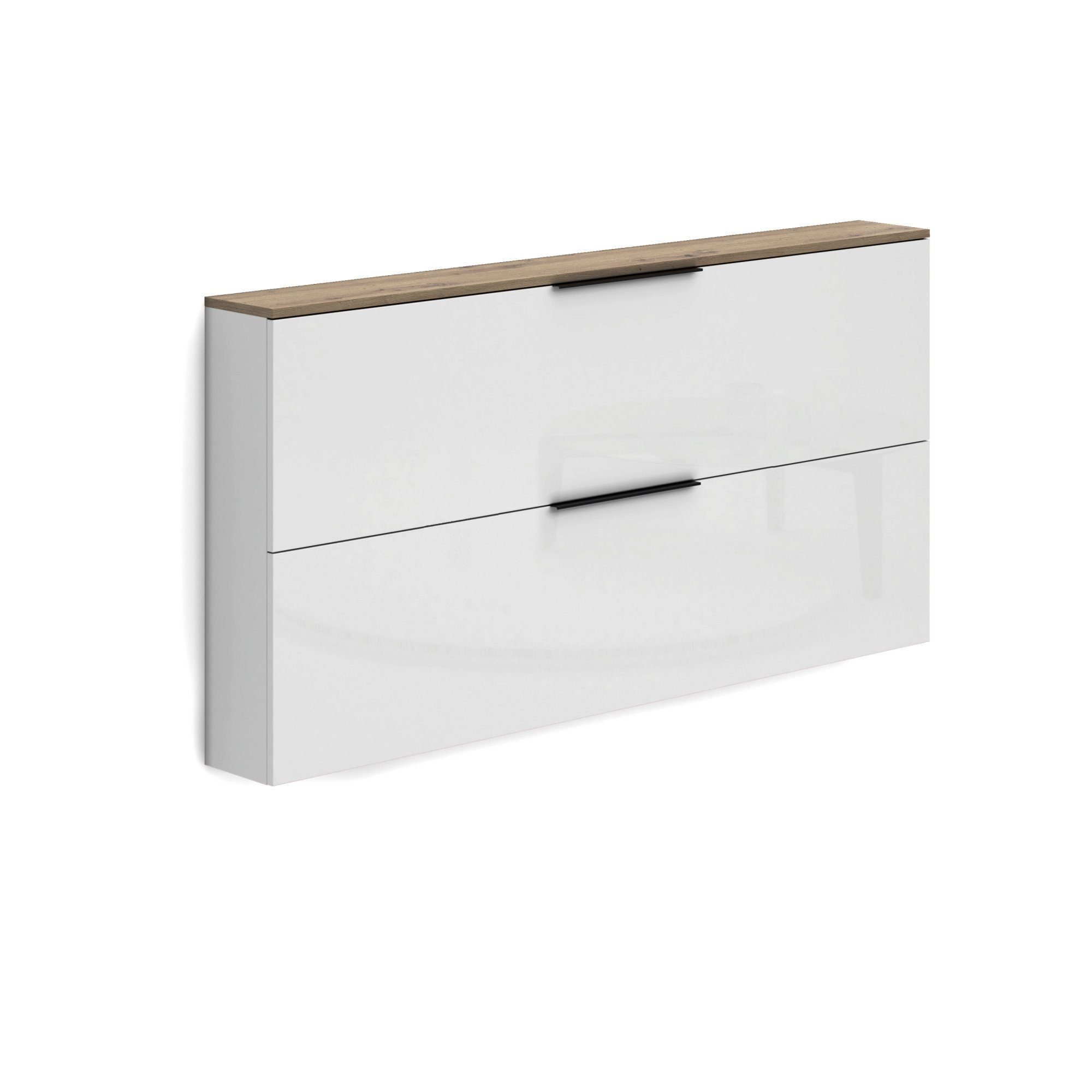 Home affaire Schuhschrank SPACE, Schuhkipper, Schuhschrank,Schuhkommode, nur 19 cm Tief Ideal für schmale Flure, Breite 160 cm, Made in Italy, Hochglanzlack