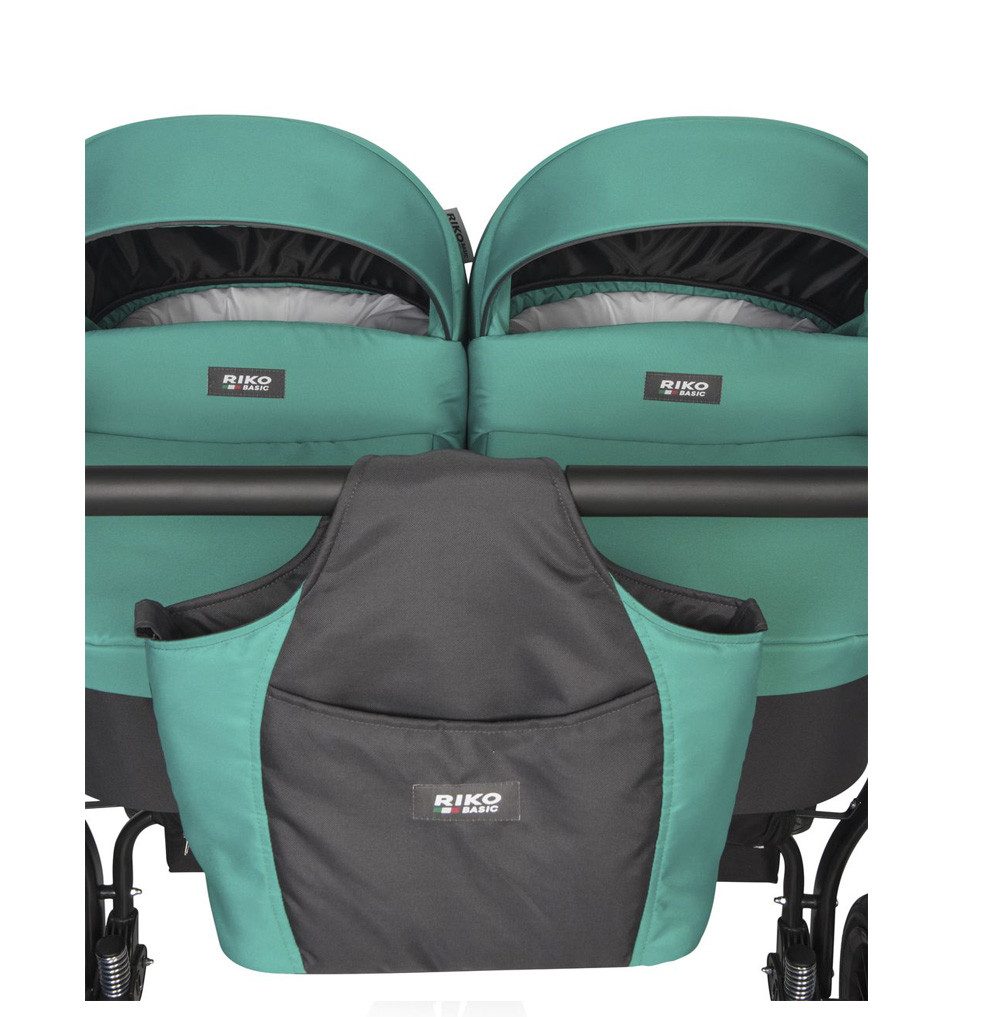 babies-on-wheels Zwillings-Kombikinderwagen Riko 5 in 1 inkl. Sportsitze, Autositze und Iso Bases in 5 Farben