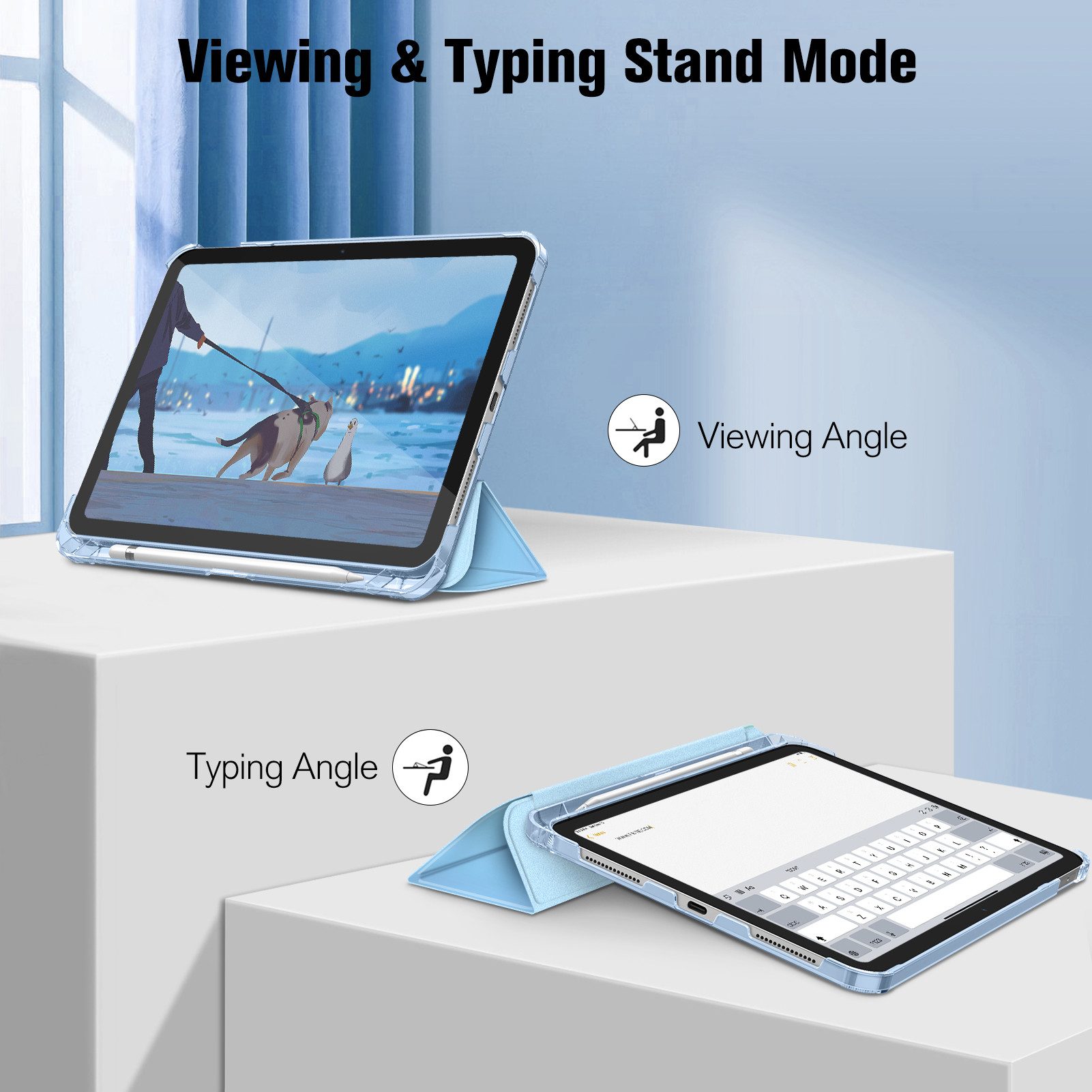 Fintie Tablet-Hülle für iPad 11 Generation 11‘’ 2025 (A16), iPad 10 Generation 10.9'' 2022, ultradünn, mit Stifthalter, transparenter Rückseite, Auto Schlaf/Wac – Bild 4 von 5