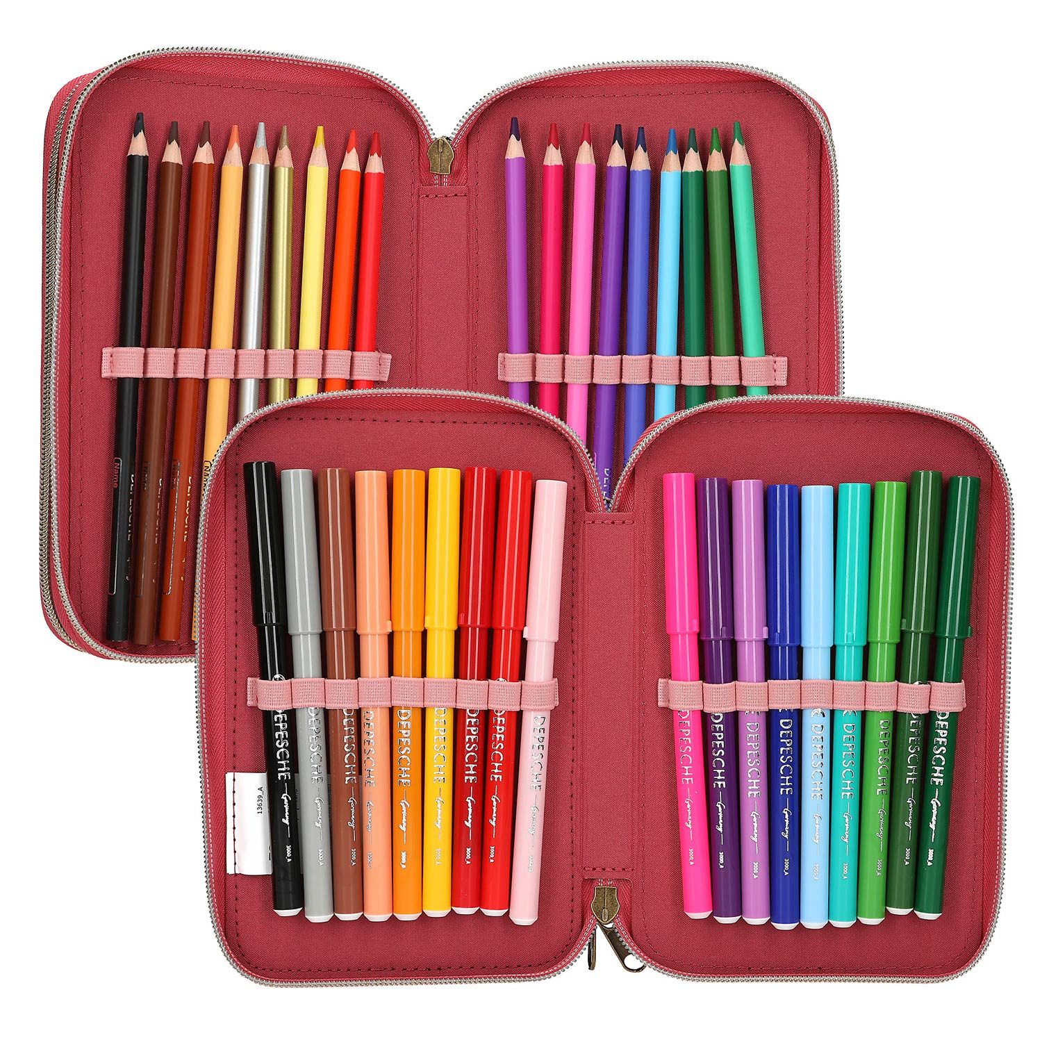 Depesche Federtasche Depesche 3-Fach Federtasche LEOHEART Rosa – Bild 5 von 5