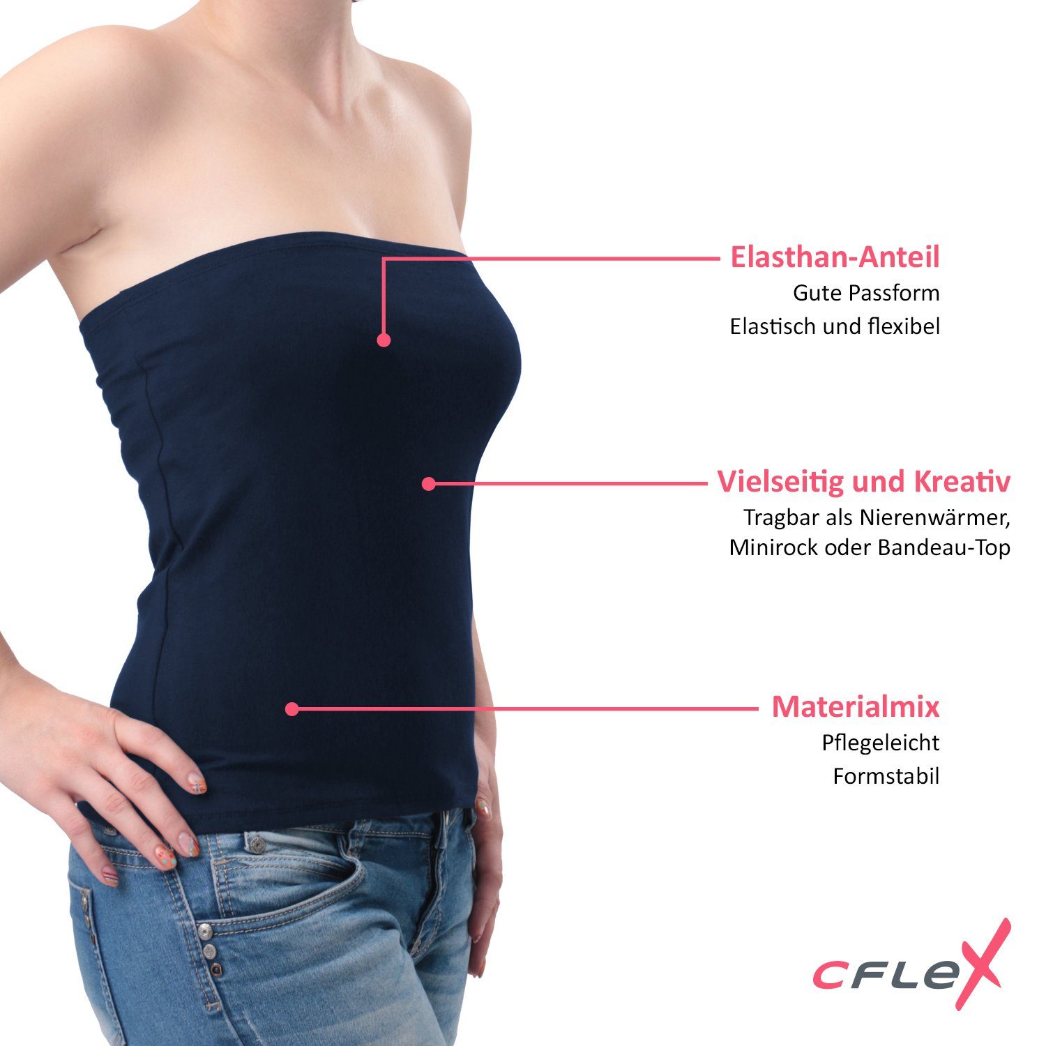CFLEX Bandeautop Variotube Damen Tube-Oberteil, Shirtverlängerung & Miniroc günstig online kaufen