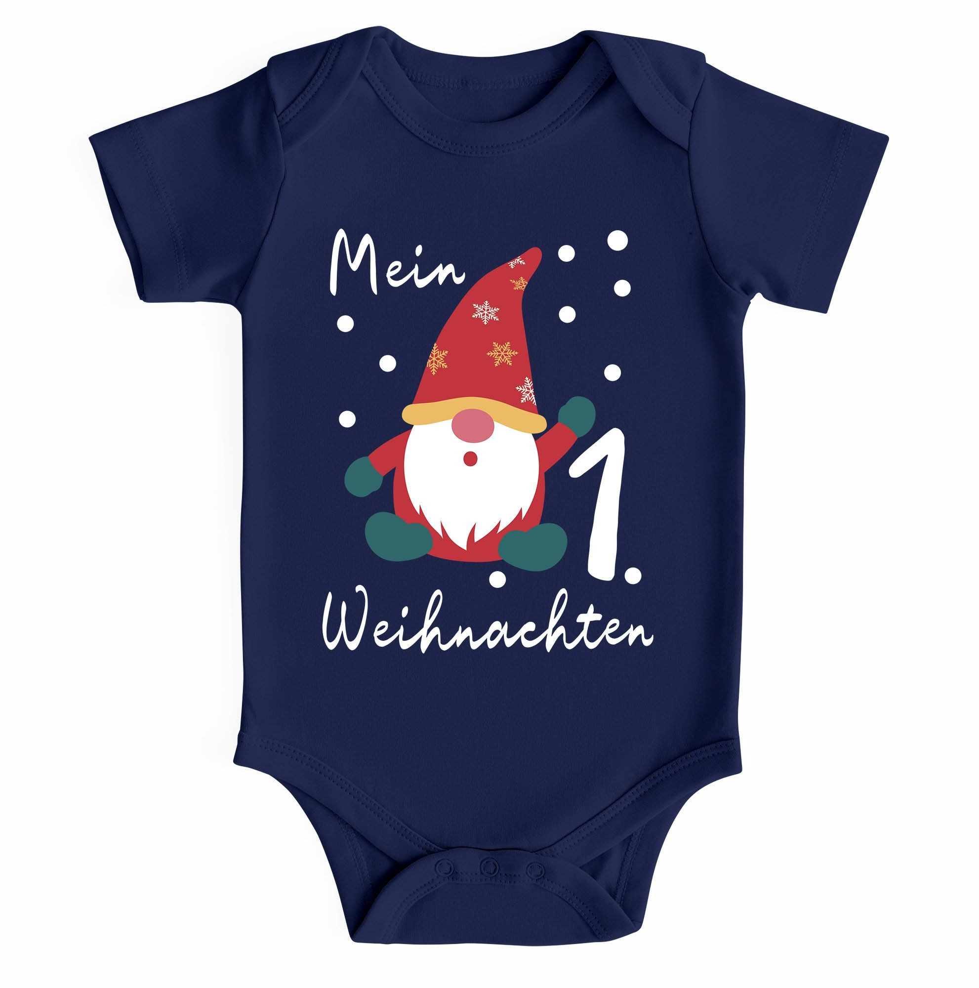 MoonWorks Body Baby Body kurzarm Mein erstes Weihnachten Wichtel Aufdruck XMAS