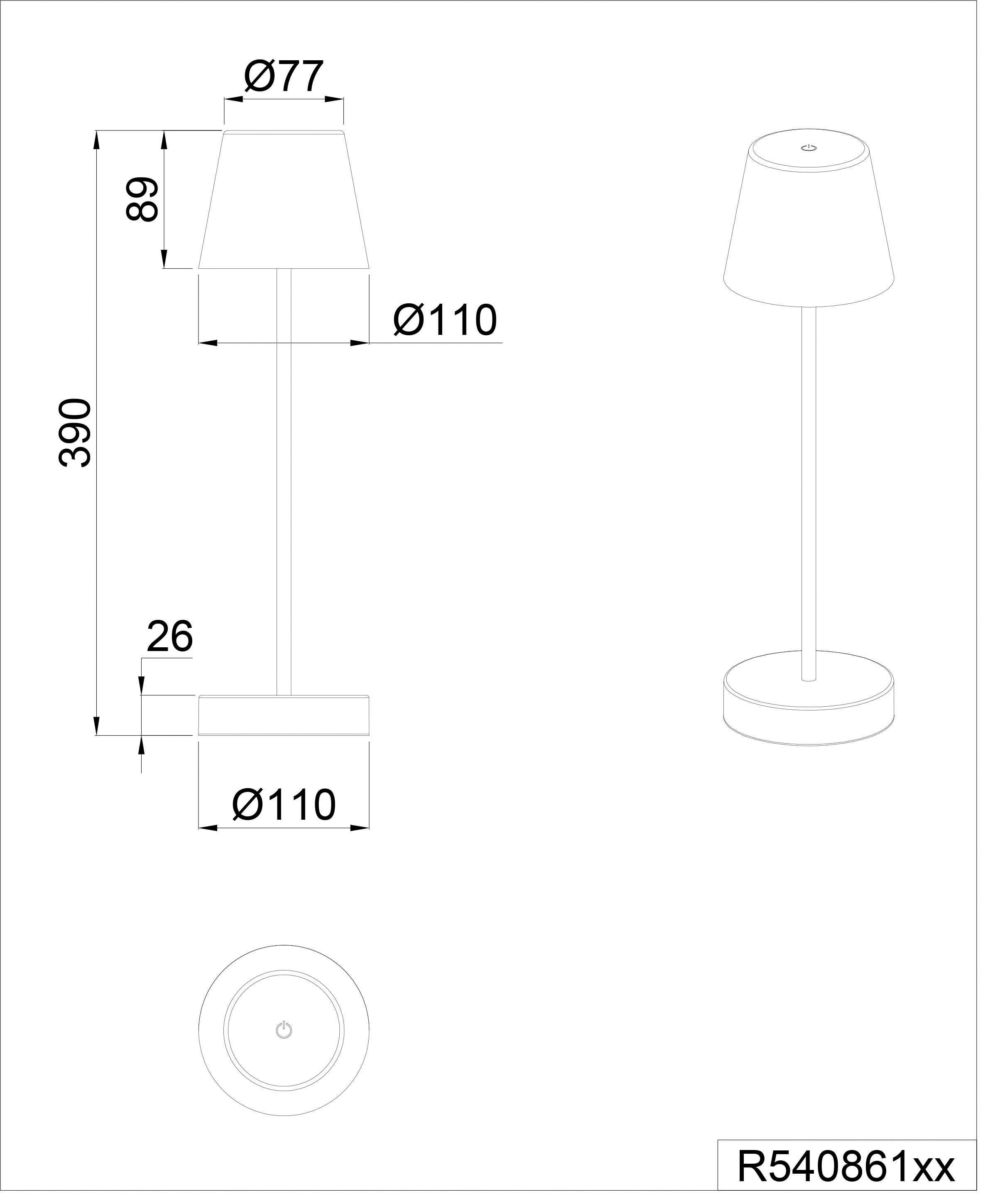 TRIO Leuchten LED Außen-Tischleuchte warmweiß matt Lichtfarbe Farbwechsler, - kaltweiß, Anschluss USB-C dimmbar weiß Tischlampe einstellbar, USB-Ladefunktion, fest Akku, integriert, LED Martinez, Dimmfunktion, Touch
