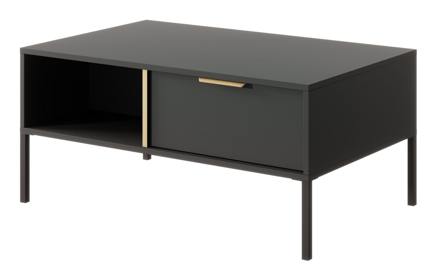Feldmann-Wohnen Couchtisch Lars (Lars, 1-St., Couchtisch), 96,9x60x44,4cm anthrazit / gold