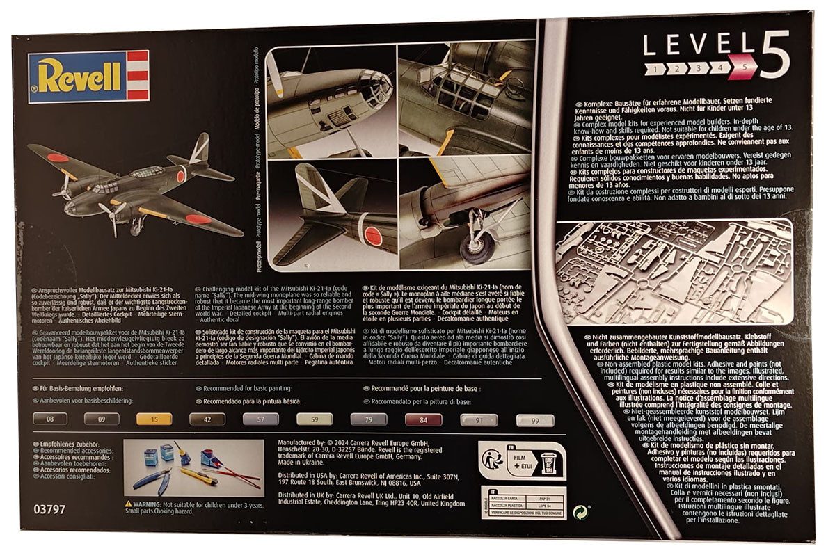 Revell® Modellbausatz Revell 03797 - Langstreckenbomber KI-21-IA Sally - Modellbausatz, Maßstab 1:72