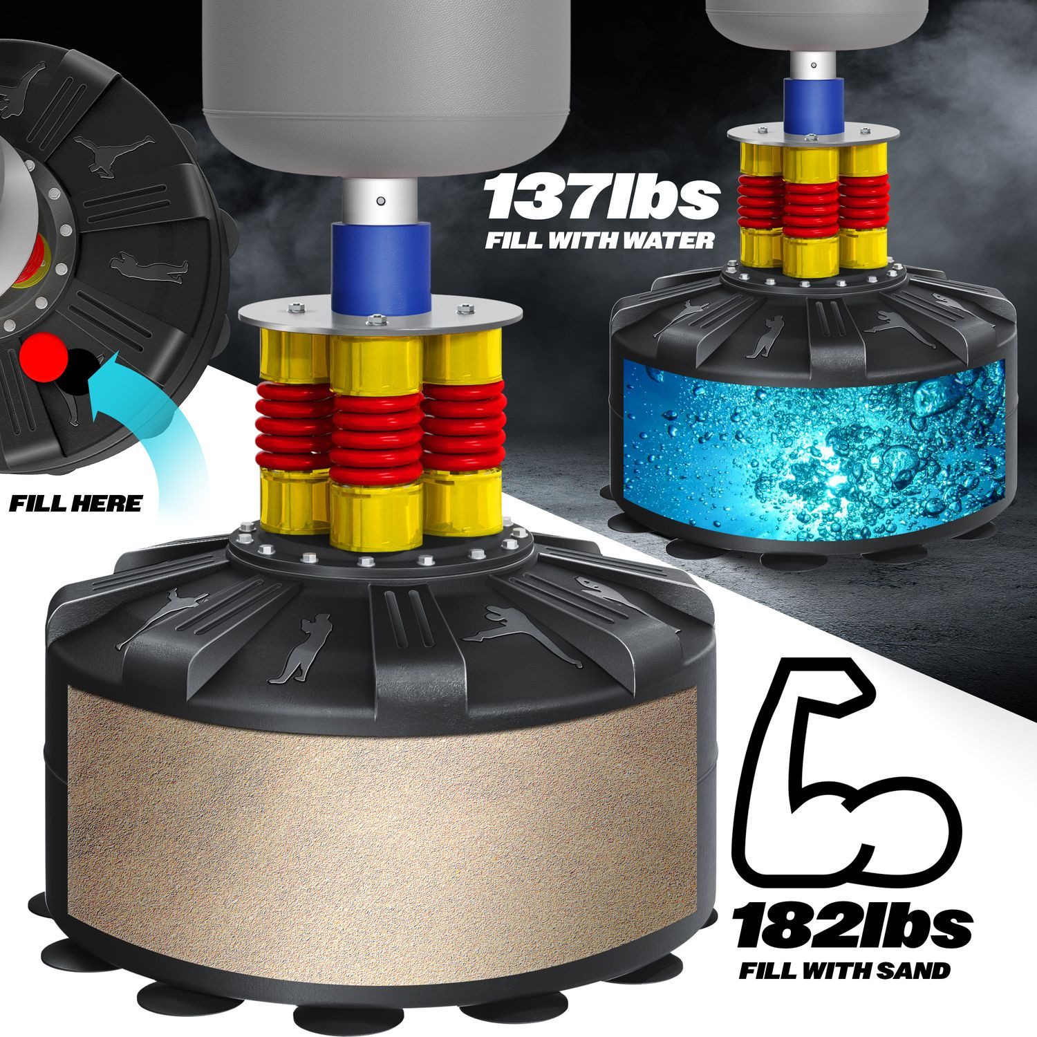 KESSER Boxsack, stehend Erwachsene mit Boxhandschuhe + Springseil