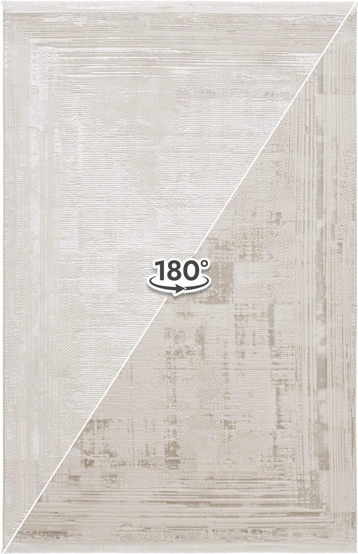 Sehrazat Teppich Diamond 7830, auch als Läufer, rechteckig, Höhe: 8 mm, Kurzflor, Vintage, Viskose, leichter Glanz, mit Fransen, Wohnzimmer