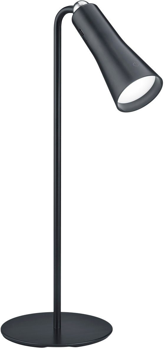 TRIO Leuchten LED Tischleuchte Maxi, Dimmfunktion, USB-Anschluss mit Ladefunktion, LED fest integriert, Warmweiß, Klemmleuchte mit Magnet-Halterung, Touchdimmer, USB-C, 2-12h Akku