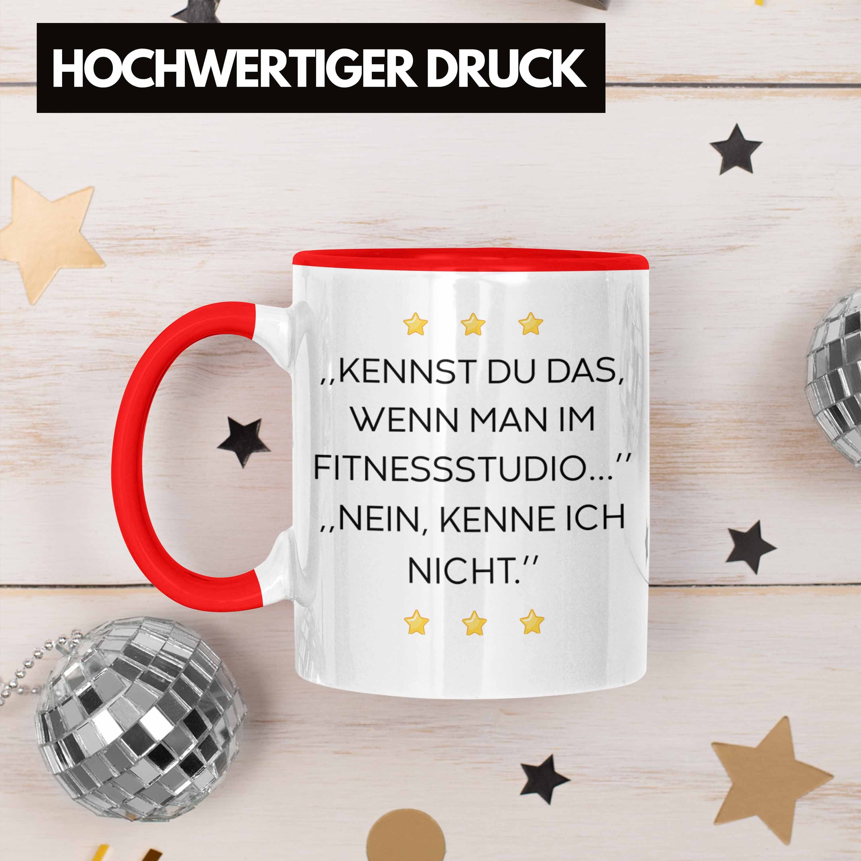 Trendation Tasse Geschenk mit Arbeit Frauen Männer Tasse Sarkasmus Spruch Trendation Lustige mit Tassen Kollegin - Rot für Becher Sprüchen Fitness Büro Lustig