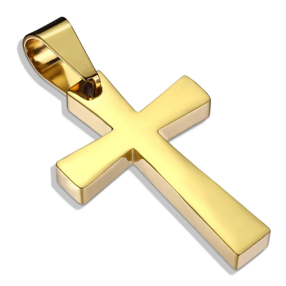 BUNGSA Anhänger Set »Anhänger Kreuz Gold aus Edelstahl Unisex« (1-tlg.,  inkl. Schmuckbeutel aus Organza), Pendant Halsketten online kaufen | OTTO