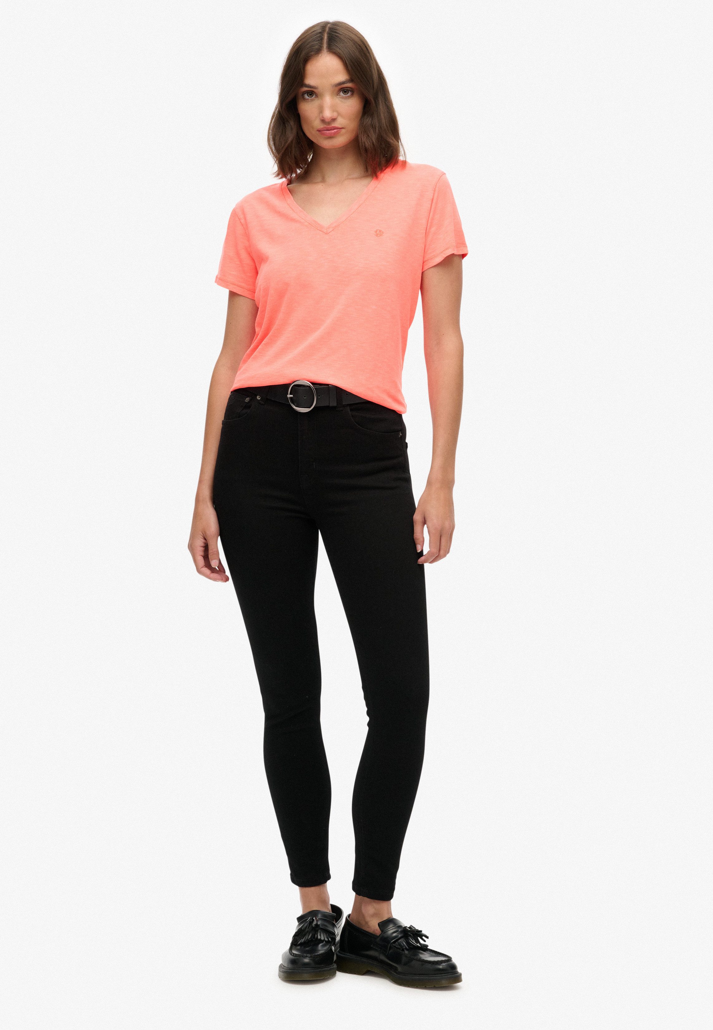 Superdry T-Shirt STUDIOS SLUB EMB VEE TEE Baumwollmischung, relaxed fit – Bild 5 von 5