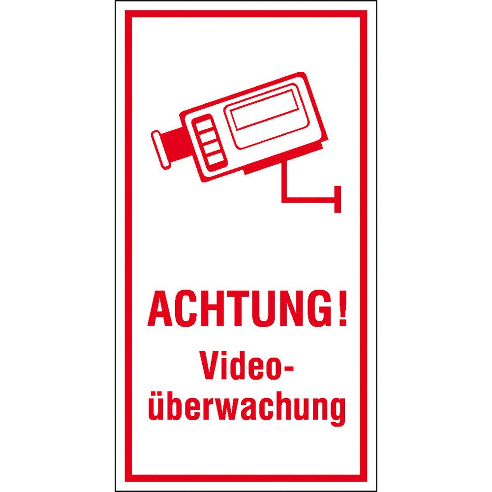 SafetyMarking Hinweisschild SafetyMarking 21.5211 Hinweisschild Videoüberwachung Folie selbstklebe