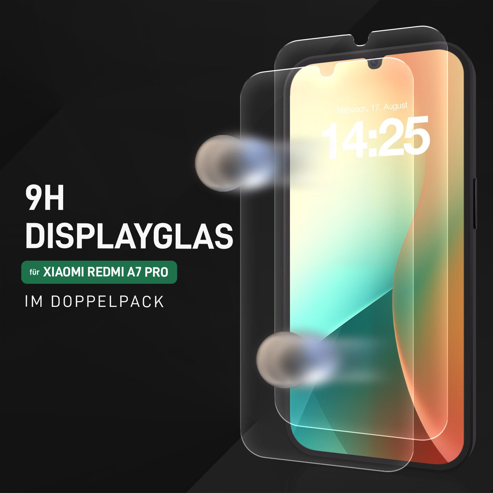 Tec-Expert Displayschutzglas 2X 9H Displayglas für Xiaomi Redmi A7 Pro für Xiaomi Redmi A7 Pro, 2 Stück, Displayschutz, Schutzglas, Bildschirmschutz, kratz- & s – Bild 3 von 5