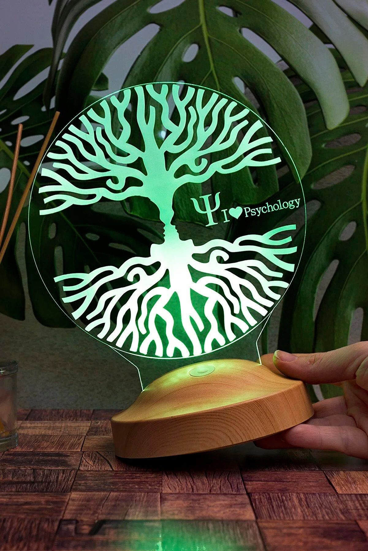 Geschenkelampe LED Nachttischlampe Psychologie 3D mehrfarbige Nachtlicht Abschluss Geschenk, Leuchte 7 Farben fest integriert, Geschenk für Berufseinstieg, Kollegin