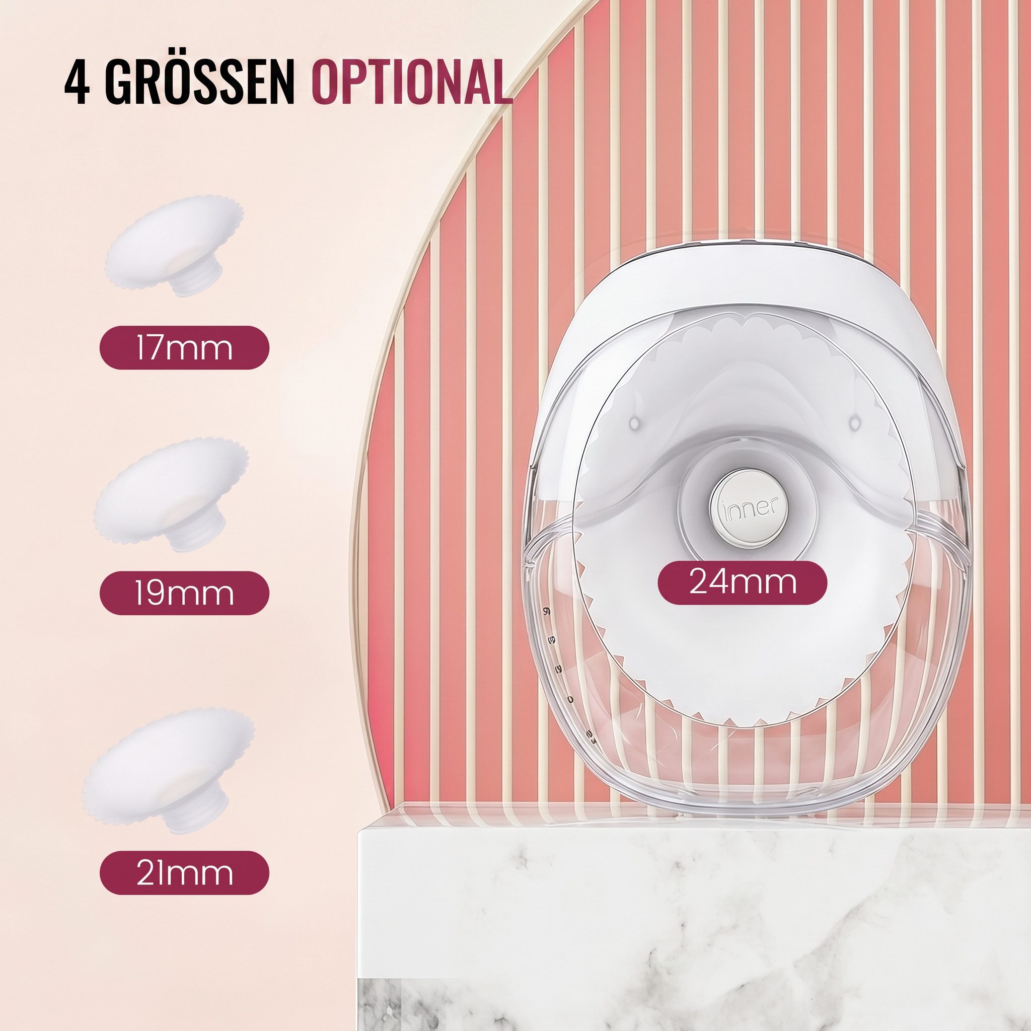 oyajia Elektrische Milchpumpe Milchpumpe Tragbar Freihändig,Brustpumpe Milch mit 3 Modi und 8 Stufen, tragbar Milchpumpe,Ultra Leise Wiederaufladbare,Fassungsve – Bild 4 von 5