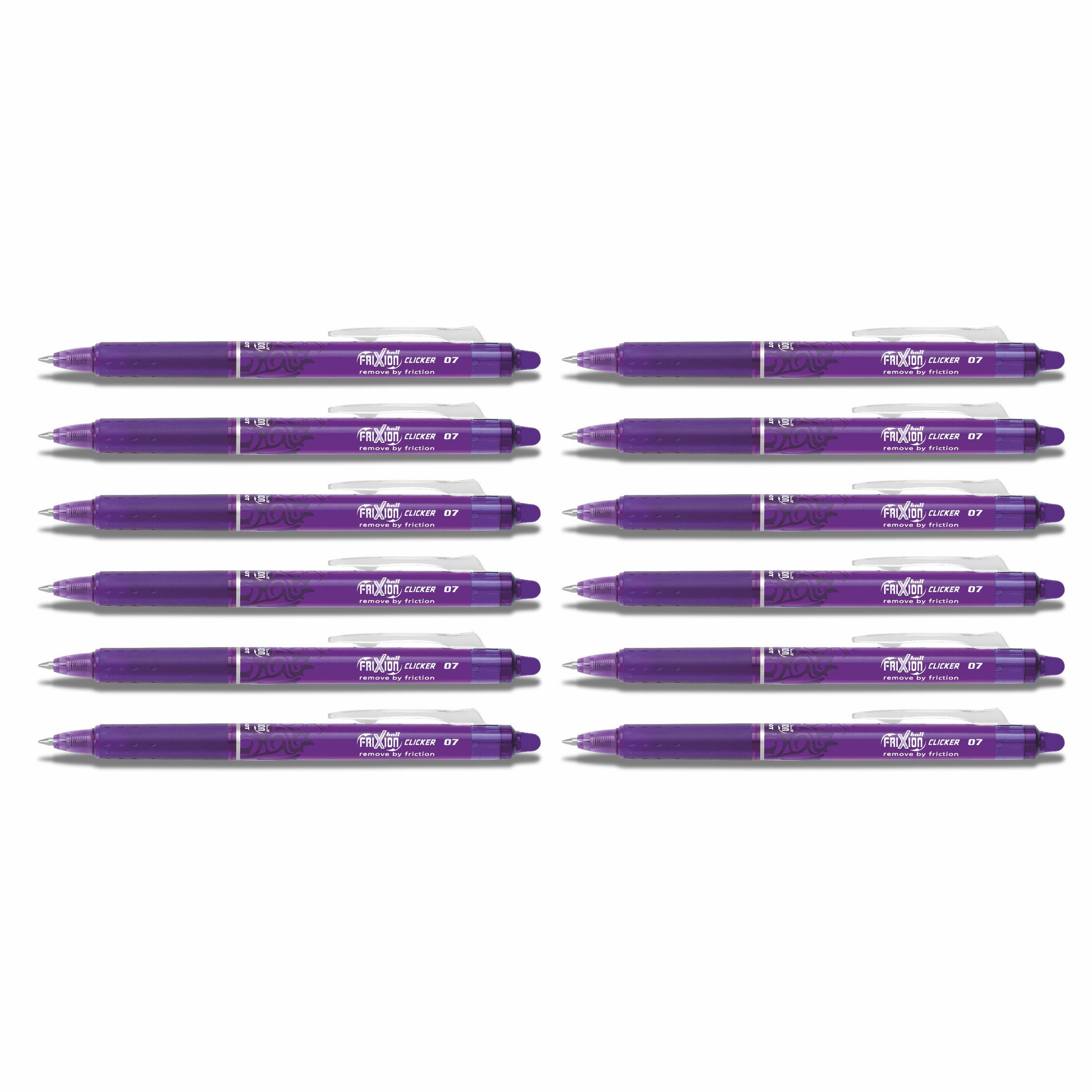 Clicker 12er-Set, (12-tlg) PILOT Violett 0.7 Tintenroller Frixion -
