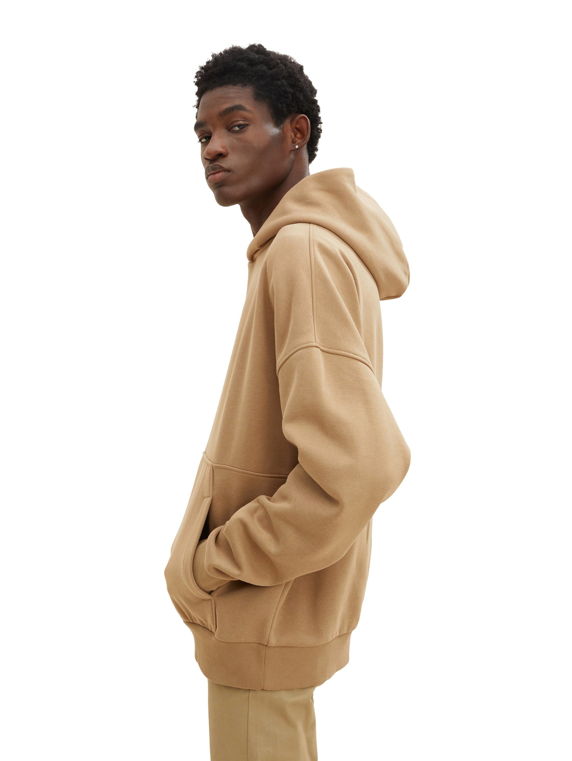 clay Hoodie Denim TAILOR splashed Oversized TOM Kapuzenpullover beige