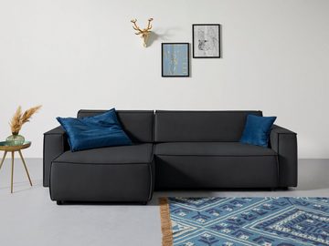 INOSIGN Ecksofa Marva L-Form, incl. Bettfunktion und Bettkasten, Federkern