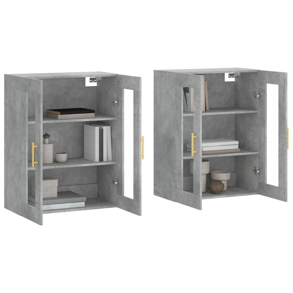 vidaXL Sideboard Wandschränke 2 Stk. Betongrau günstig online kaufen