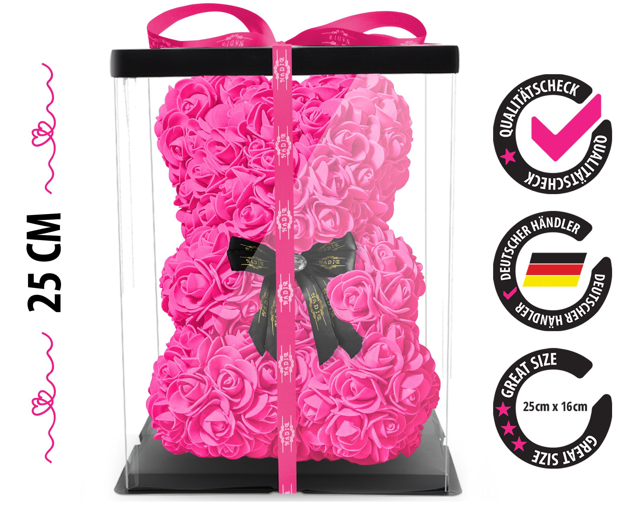 Kunstblume Rosenbär mit Geschenkbox Farben mit günstig online kaufen