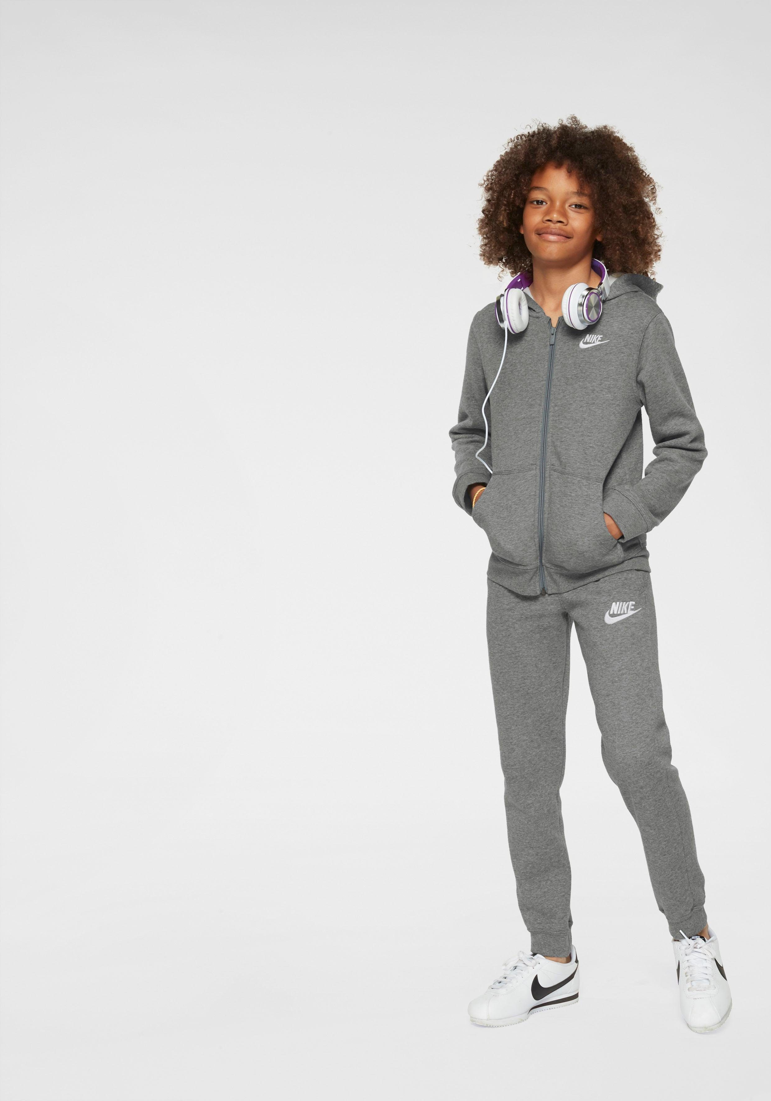 - Nike NSW für Sportswear FZ HOODIE Kinder CLUB Kapuzensweatjacke grau-meliert