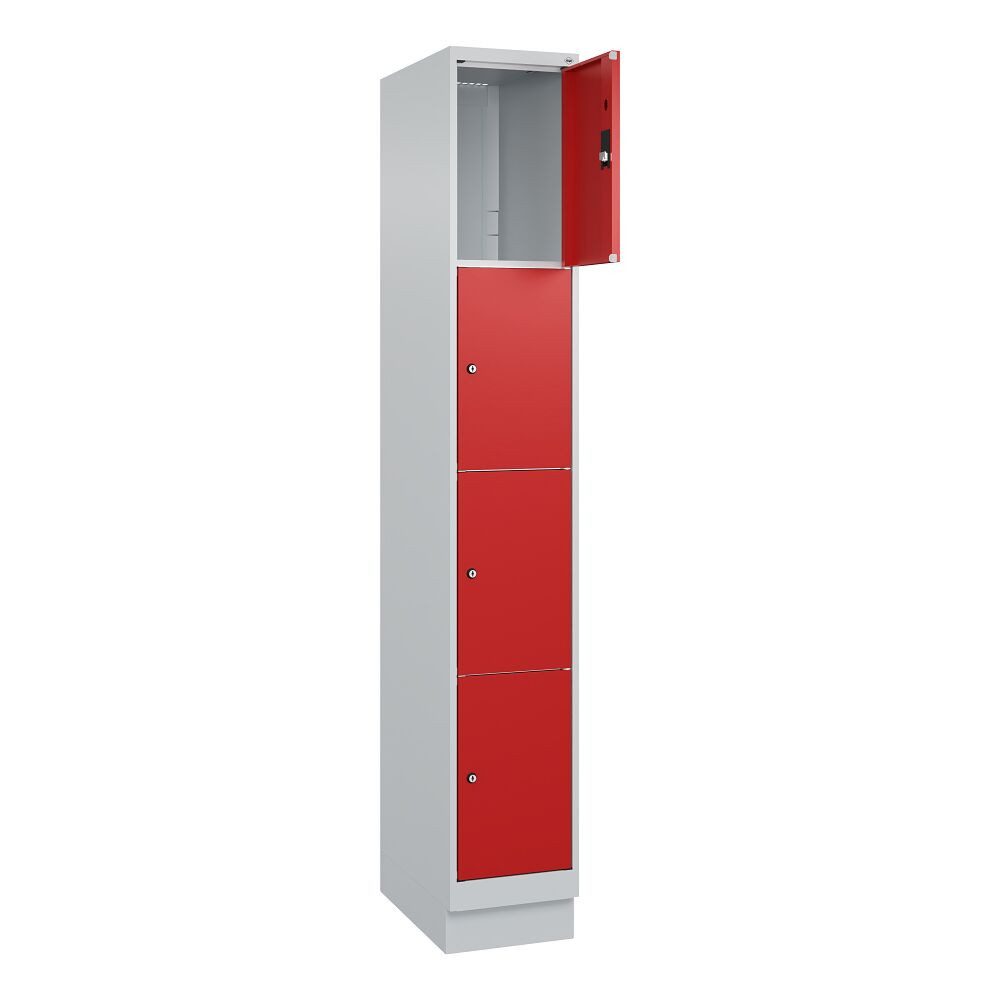 C+P Garderobenschrank Fächerschrank Classic Plus, 4 Fächer übereinander, Abteilbreite 30 ... Für Schule, Verein und Fitness-Studios