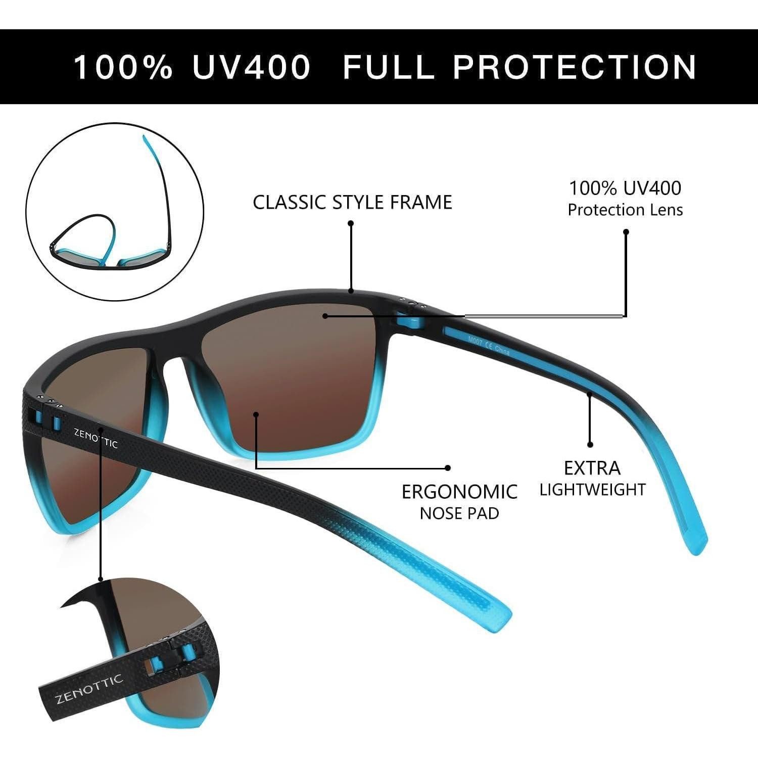 LuxusKollektion Sonnenbrille Sonnenbrille Herren C17 Black Crystal Blue Rahmen Blue Lens