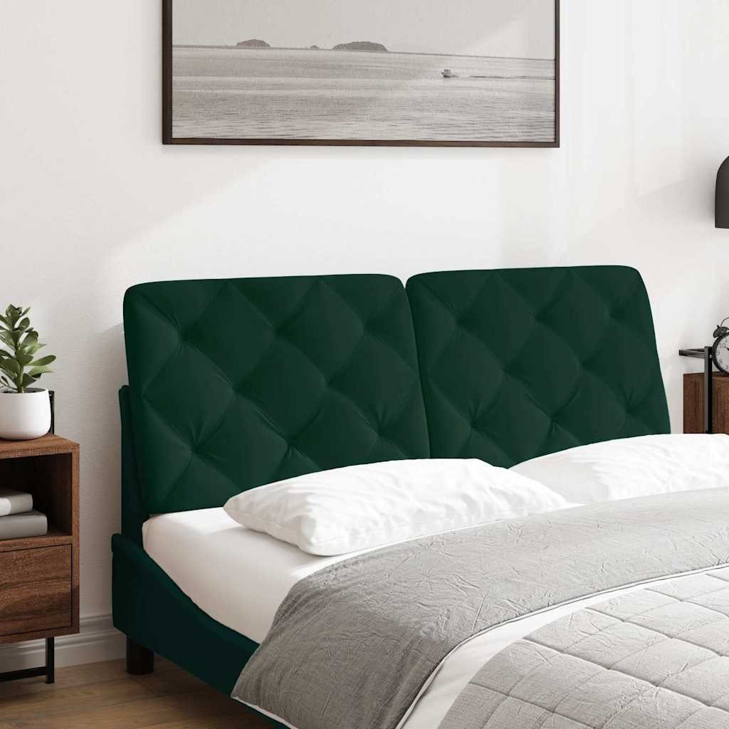 vidaXL Bett Kopfteil-Kissen Dunkelgrün 140 cm Samt (1-tlg) günstig online kaufen