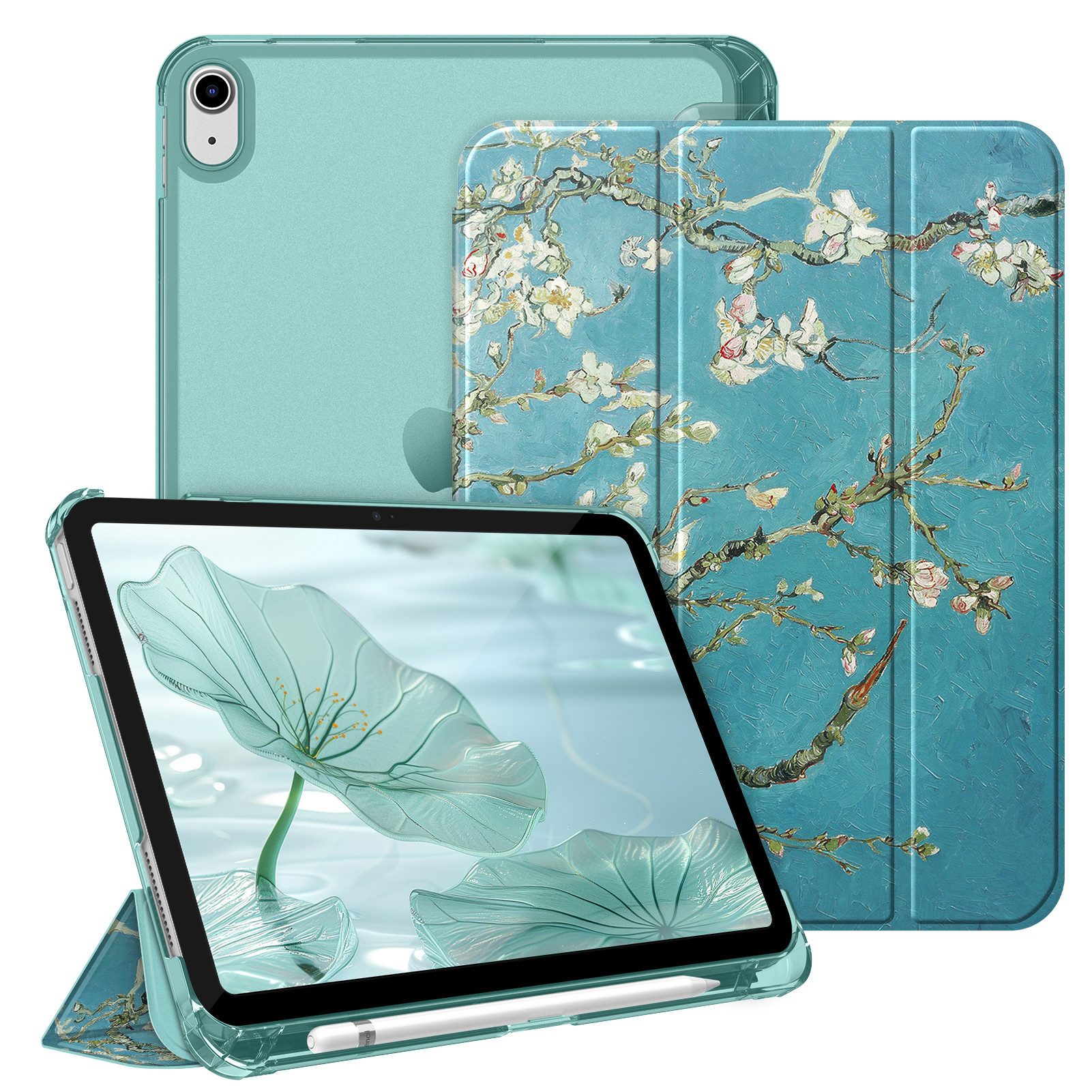 Fintie Tablet-Hülle für iPad 11 Generation 11‘’ 2025 (A16), iPad 10 Generation 10.9'' 2022, ultradünn, mit Stifthalter, transparenter Rückseite, Auto Schlaf/Wach