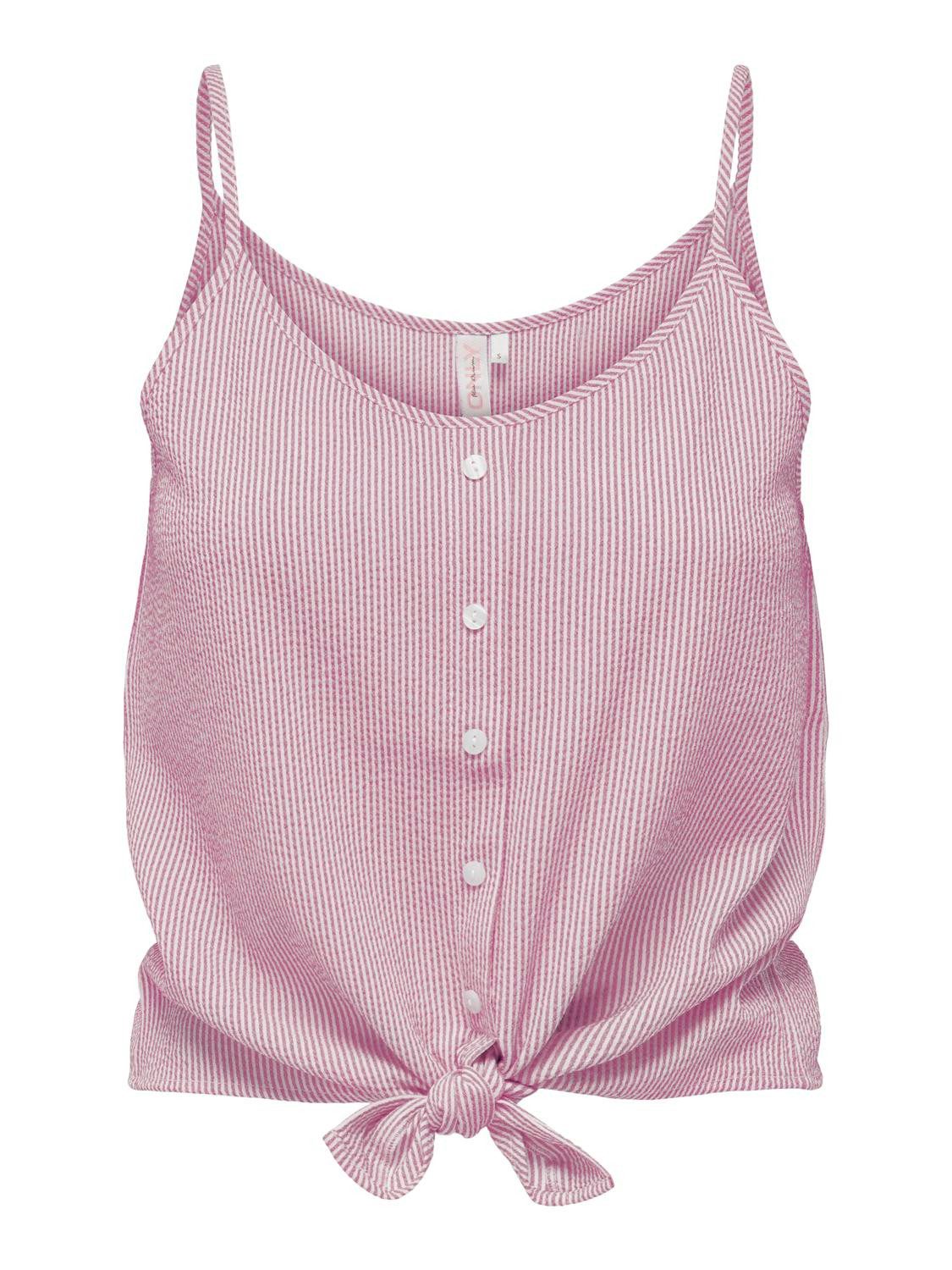 ONLY Trägertop ONLLECEY SL KNOT SINGLET NOOS WVN Materialmix, regular fit