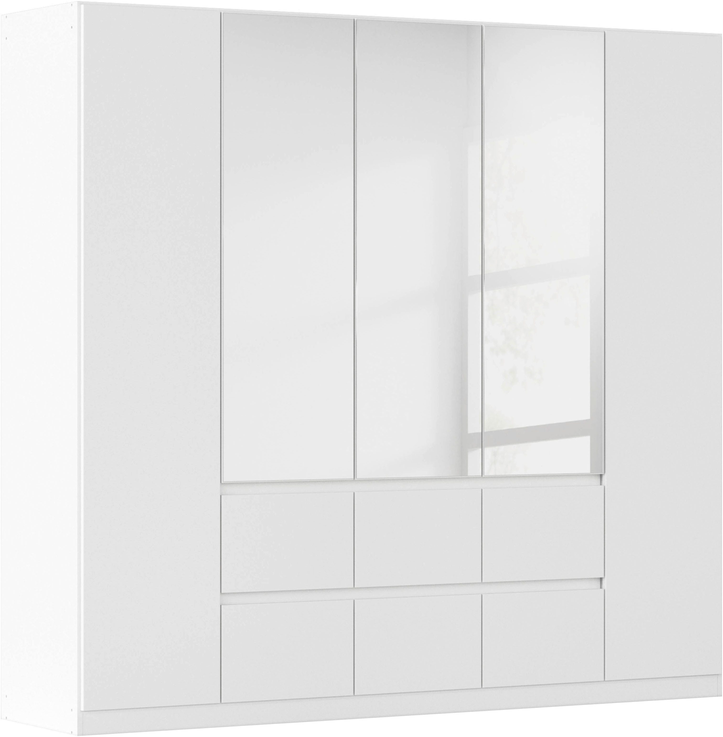 rauch Drehtürenschrank Schrank Garderobe MAINZ Breiten 91/136/181/226/271/315/360, Höhe 210cm (3 verschiedene Ausstattungen BASIC/CLASSIC/PREMIUM (inkl. SOFT-CLOSE) grifflose Front, Außentüren mit Push-to-Open Funktion MADE IN GERMANY