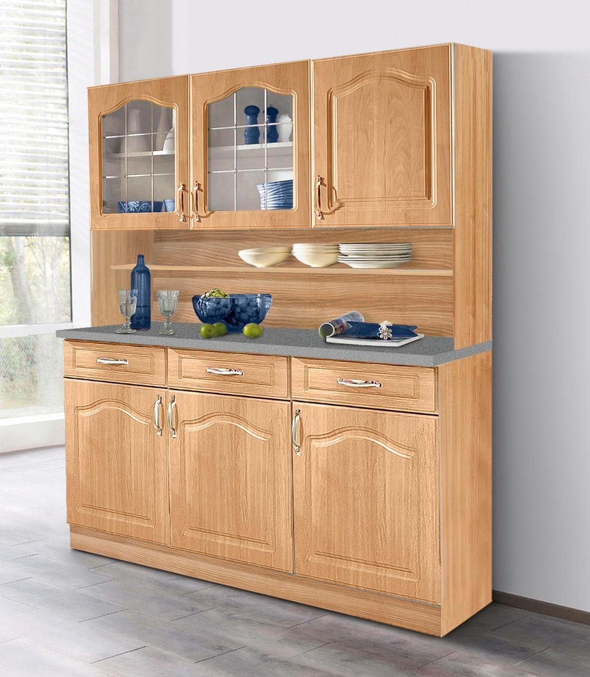wiho Küchen Küchenbuffet Linz 150 cm breit, in Landhaus-Optik